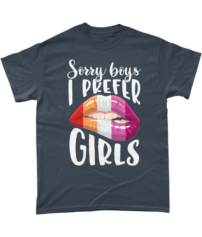 Sorry boys I prefer girls lesbian t-shirt