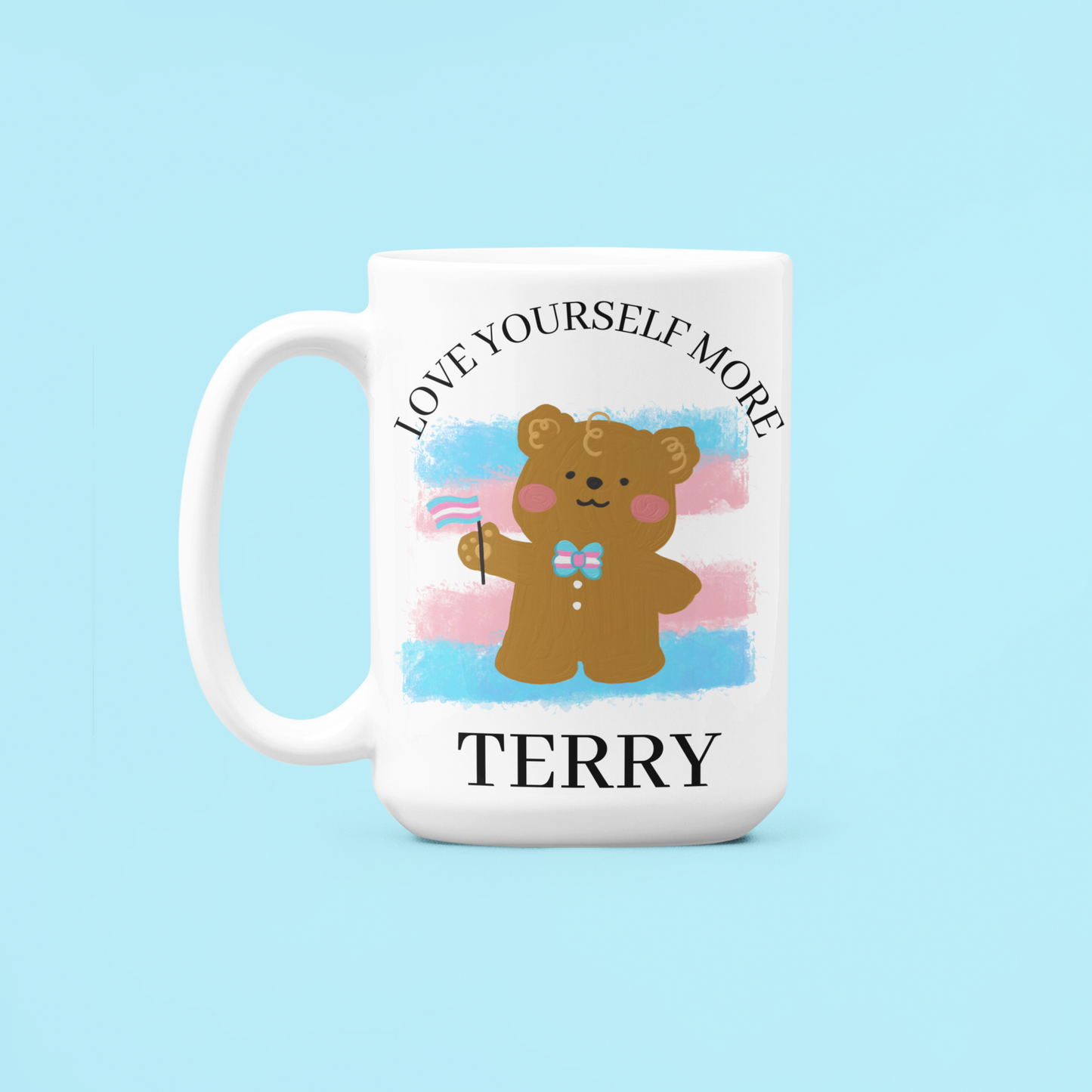 Love yourself more trans pride coffee mug LGBTQIA