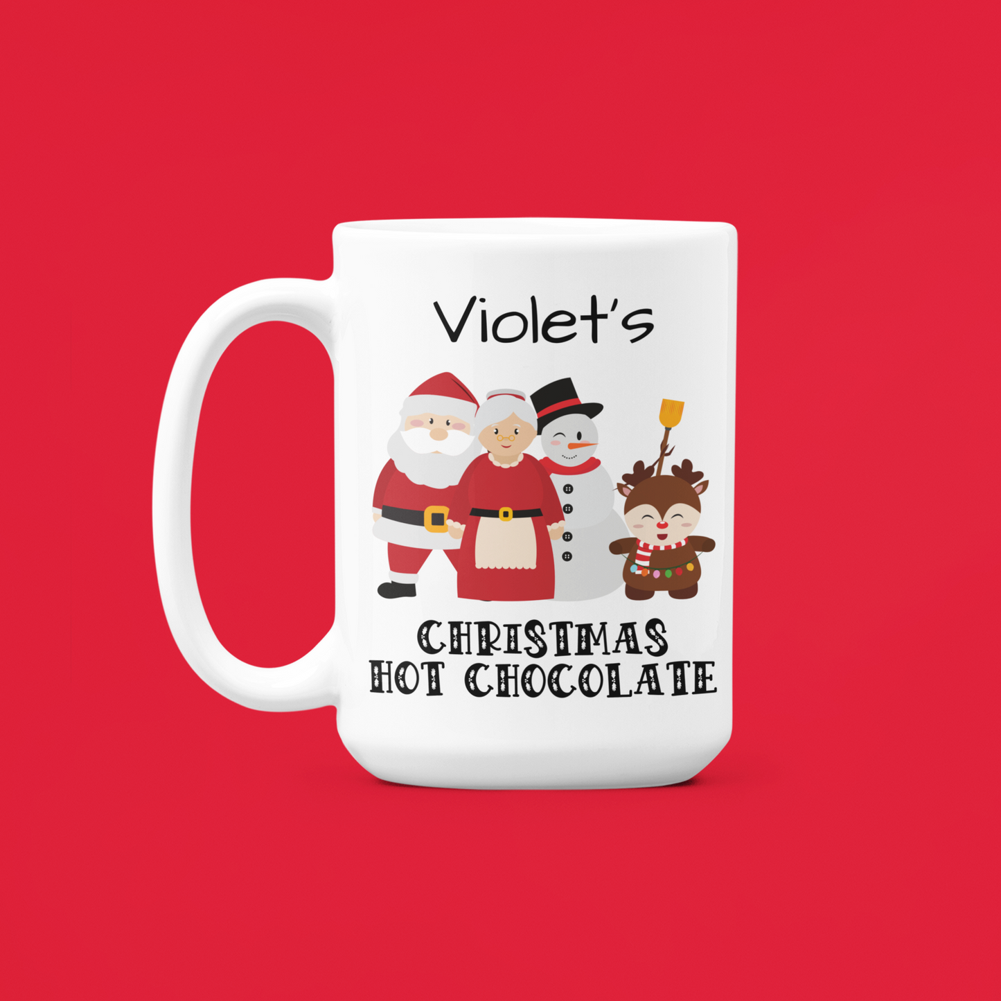 Christmas personalised hot chocolate mug