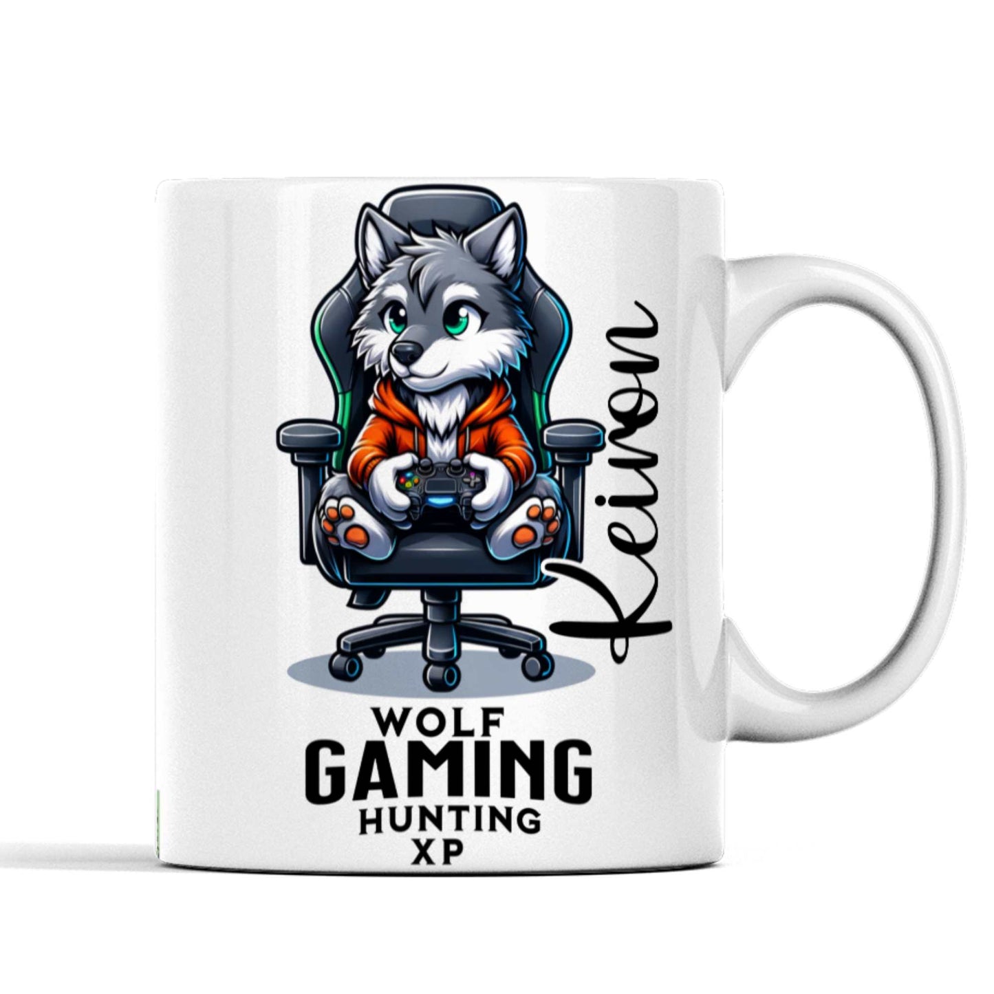 Gaming Wolf Mug or Tumbler โ Wolf Gamer XP Design โ Perfect for Gamers, Birthdays, Milestone Celebrations & More