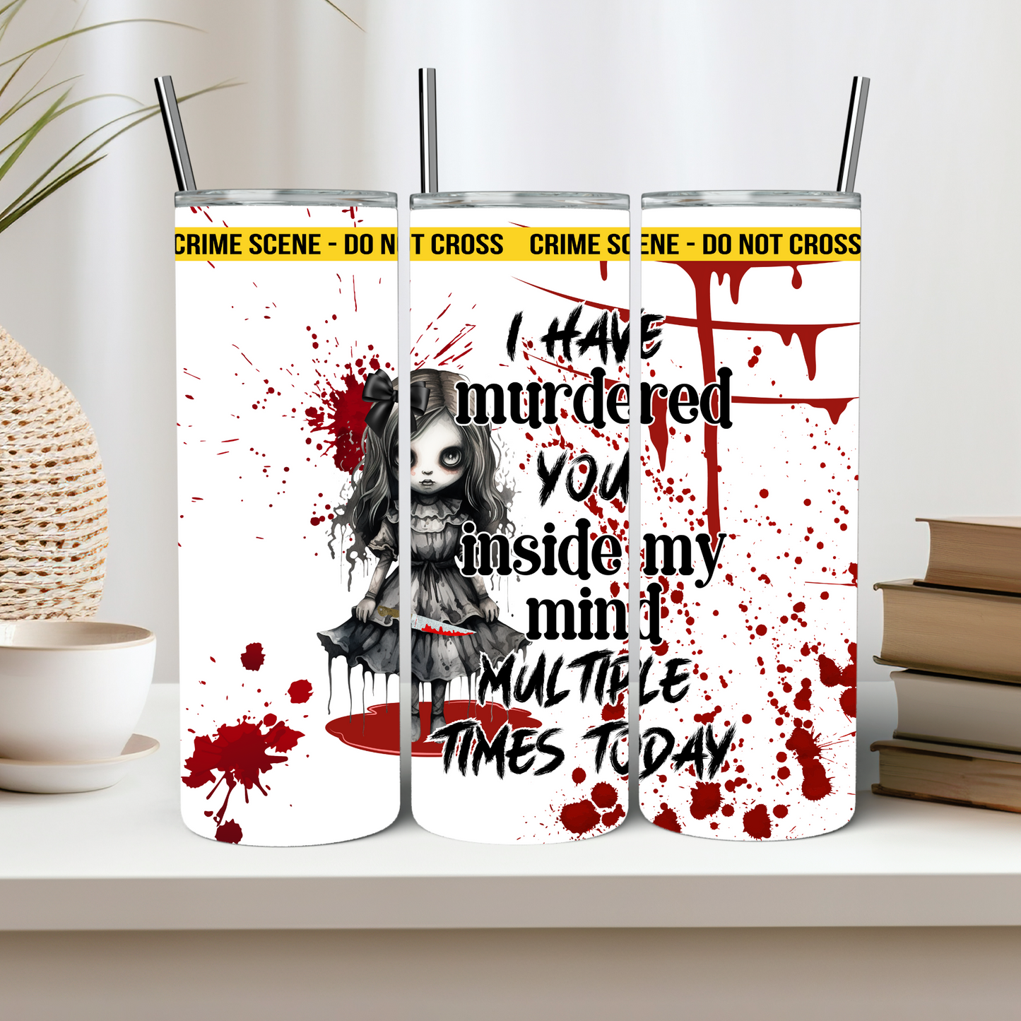 Creepy Doll Murder in my mind 20oz insulated tumbler