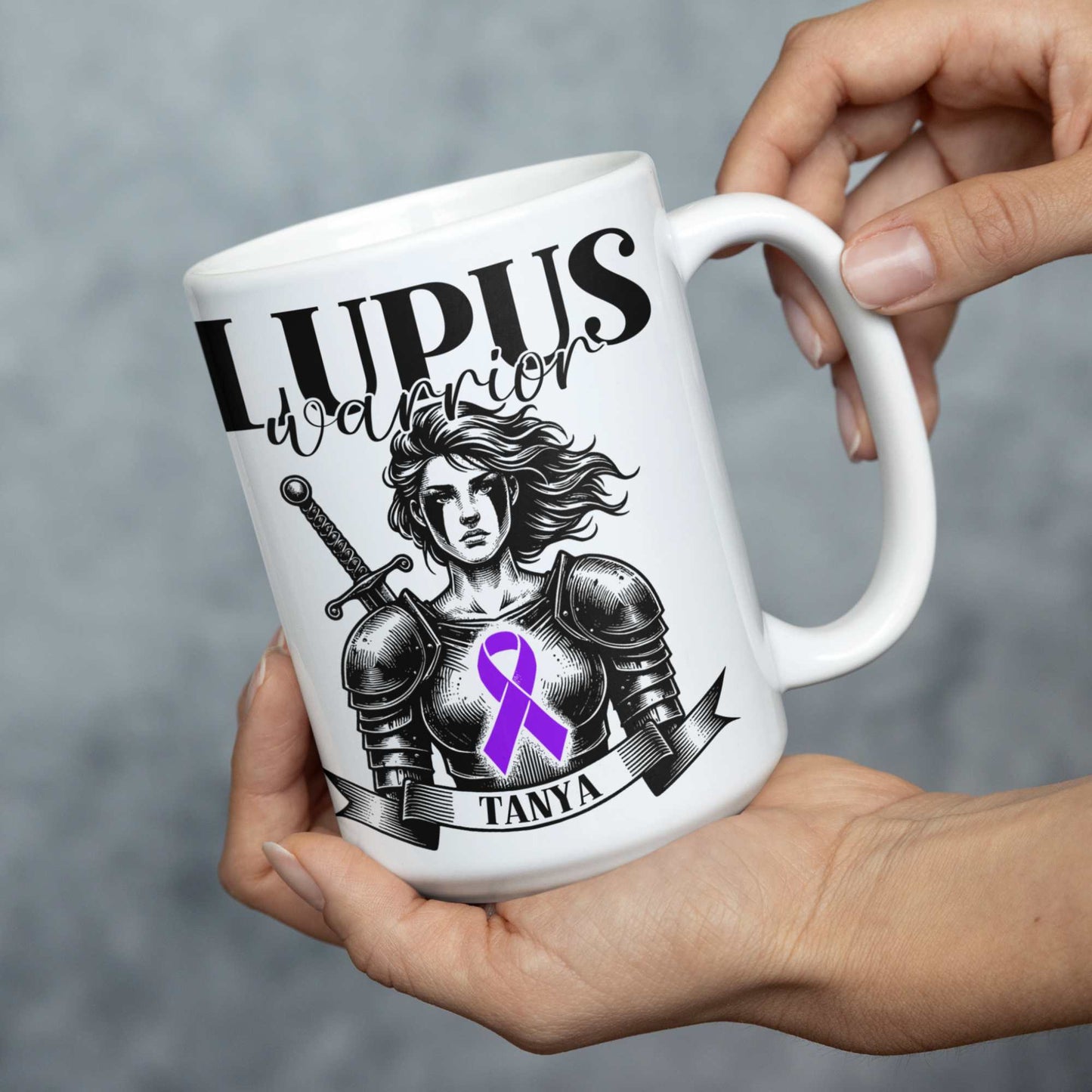 Lupus Warrior Personalised Mug - A Heartfelt Christmas, Mother's Day, Birthday Gift for Mum, Daughter, Sister, Nan, Auntie & Friends, Celebrating Strength and Awareness