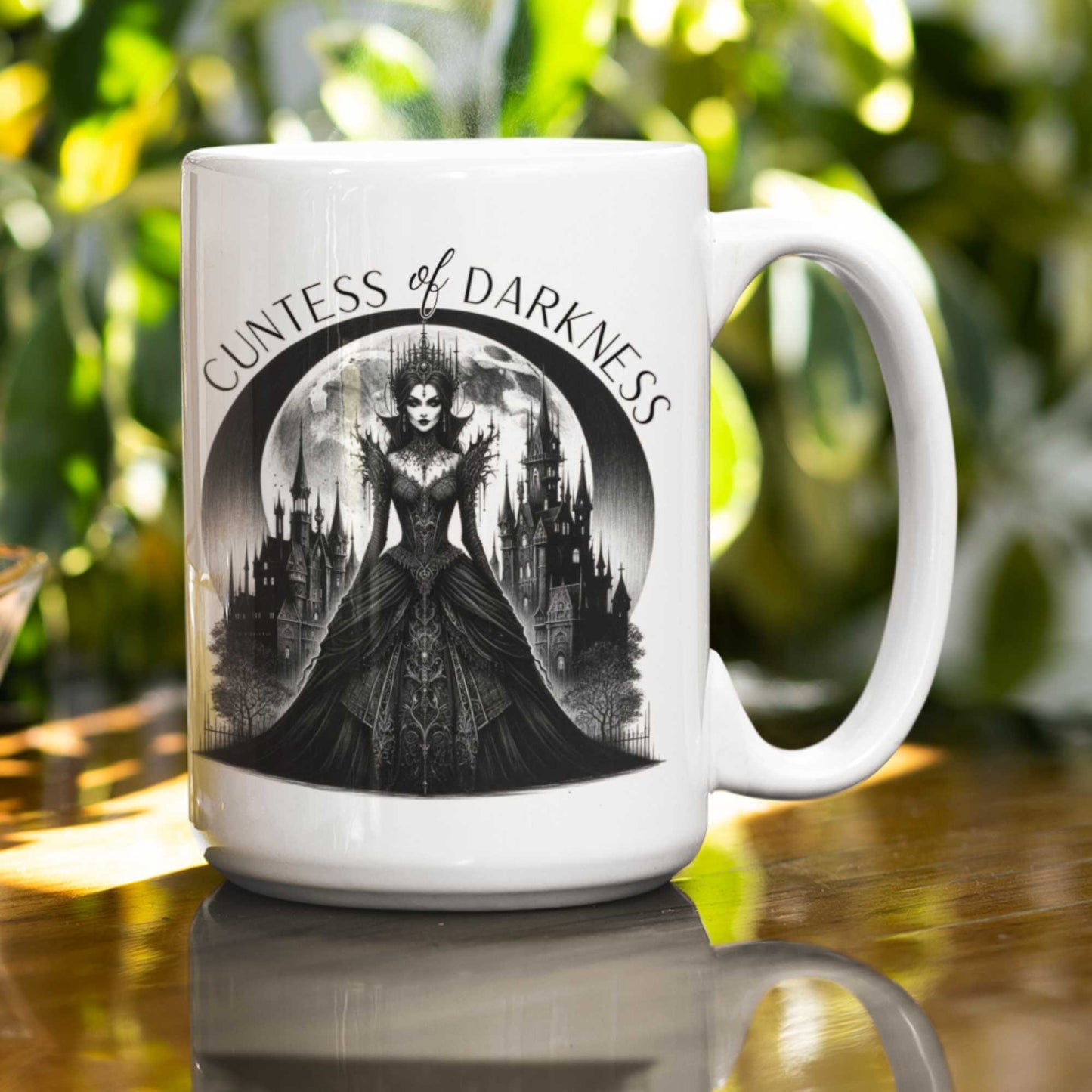 Cuntess of Darkness Naughty Gothic Mug – Dark Fantasy Ceramic Coffee Cup, Funny Spooky Gift for Her, Witchy Home Décor