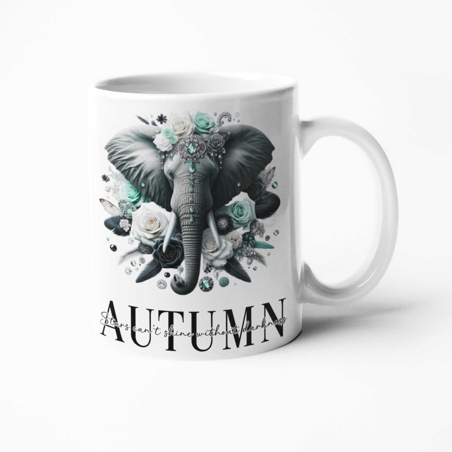 Elegant Elephant Mug and Tumbler Set: 11oz/15oz Personalised Ceramic Mugs, 20oz Insulated Tumblers, Eco-Friendly Coasters - Perfect for Animal Lovers & Conservationists ππΏ