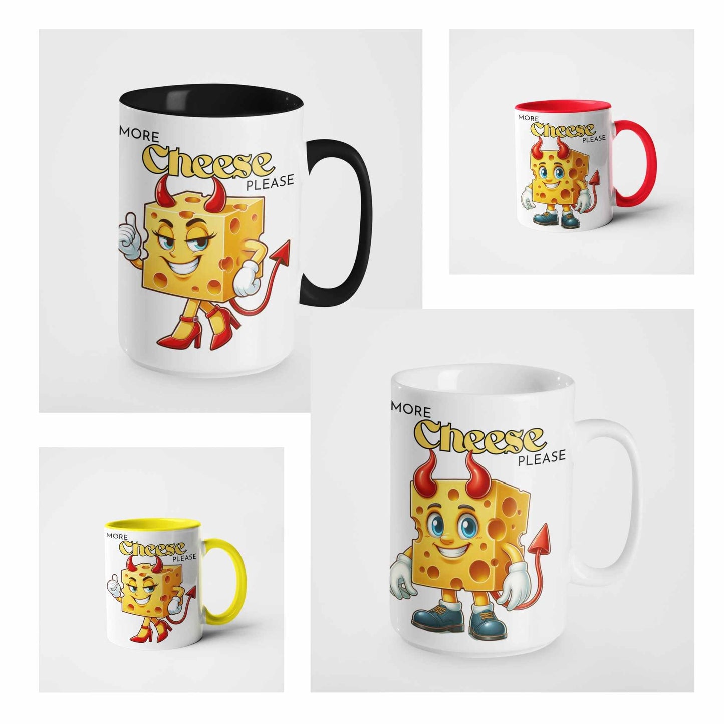 More Cheese Please Funny Devil Cheese Mug β Quirky Gift for Boyfriend, Girlfriend, Brother, Sister, Secret Santa, Office Humour, Birthday, Christmas