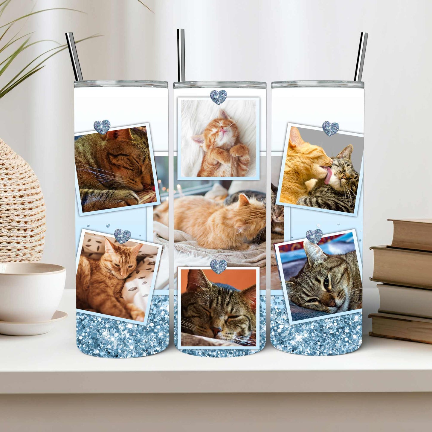 Personalised photo collage 20 oz tumbler with any name