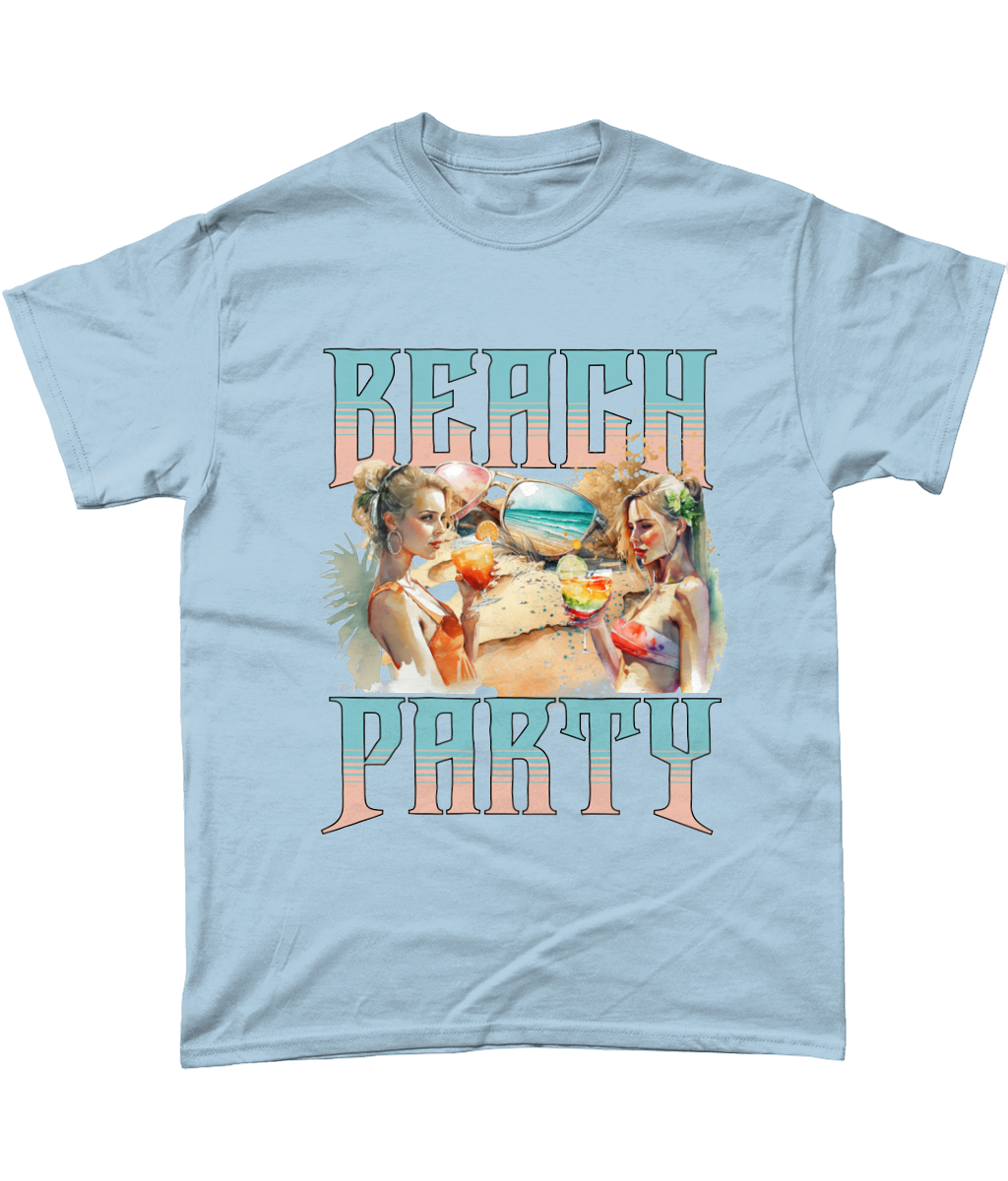 Vibrant Beach Party Tee - Celebrate Summer Vibes, 100% Cotton, S-5XL Heavy Cotton T-Shirt trans beach party (1)