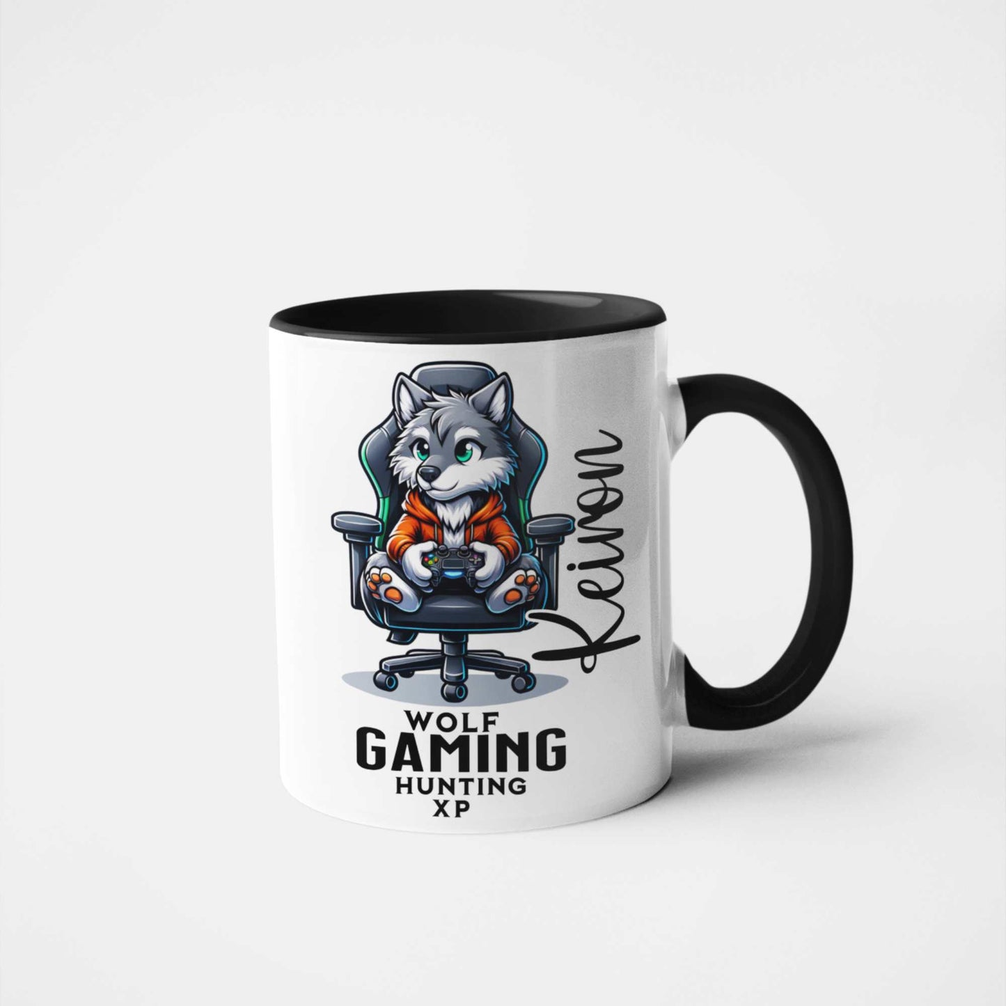 Gaming Wolf Mug or Tumbler โ Wolf Gamer XP Design โ Perfect for Gamers, Birthdays, Milestone Celebrations & More