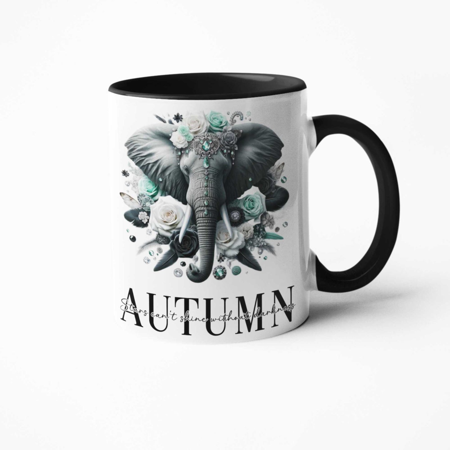 Elegant Elephant Mug and Tumbler Set: 11oz/15oz Personalised Ceramic Mugs, 20oz Insulated Tumblers, Eco-Friendly Coasters - Perfect for Animal Lovers & Conservationists ππΏ
