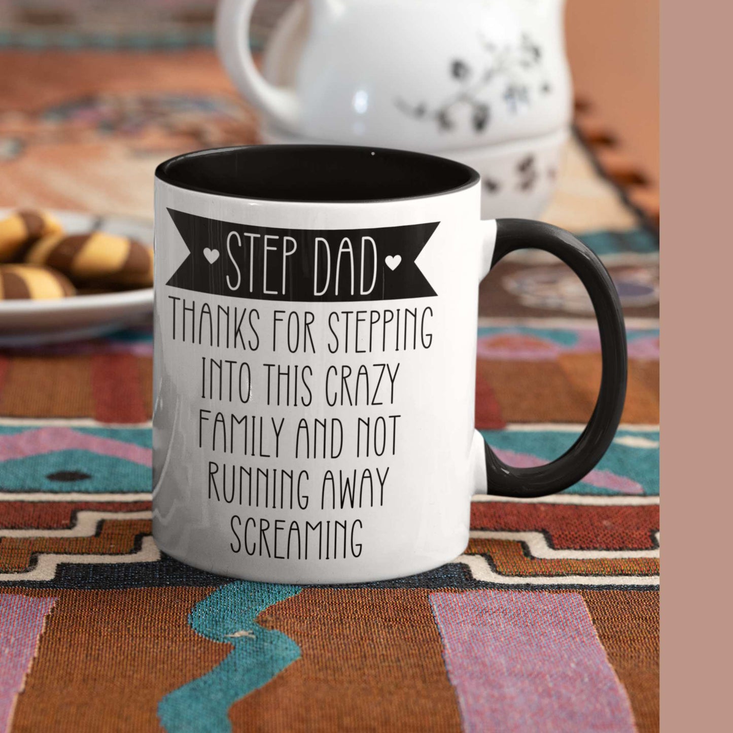 Step Dad Thanks for Stepping Into This Crazy Family Mug - Funny Stepdad Gift, Father's Day Mug, Stepfather Appreciation Gift