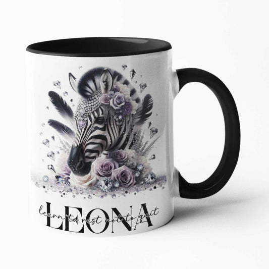 Chic Zebra & Floral Drinkware Set: Customisable Mugs in 11oz/15oz, 20oz Insulated Tumblers, Designer Coasters - Stylish Gifts for Nature Lovers