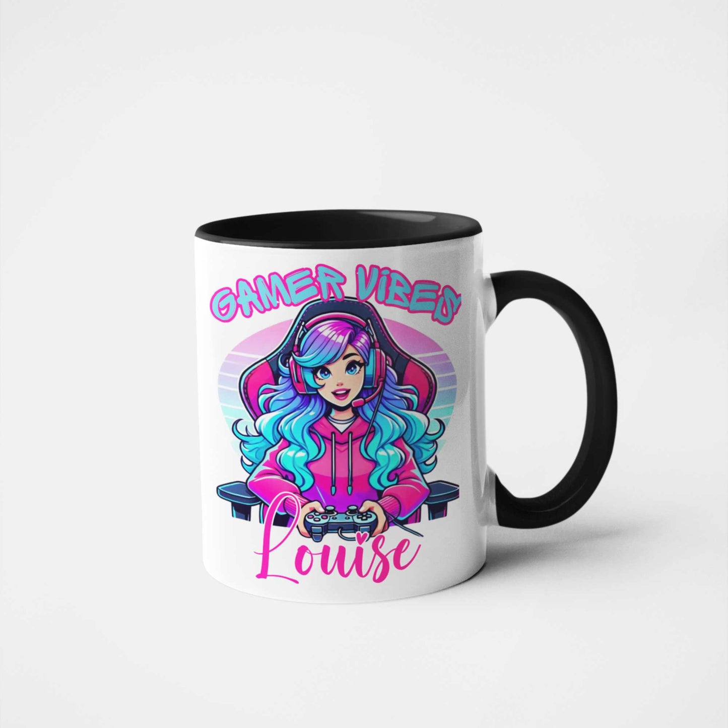 Personalised “Gamer Vibes” Mug or Tumbler – Custom Gift for Gamer Girls | Perfect for Birthdays, Christmas, Streamers & Gamers | Fun & Unique Gaming Drinkware with Name