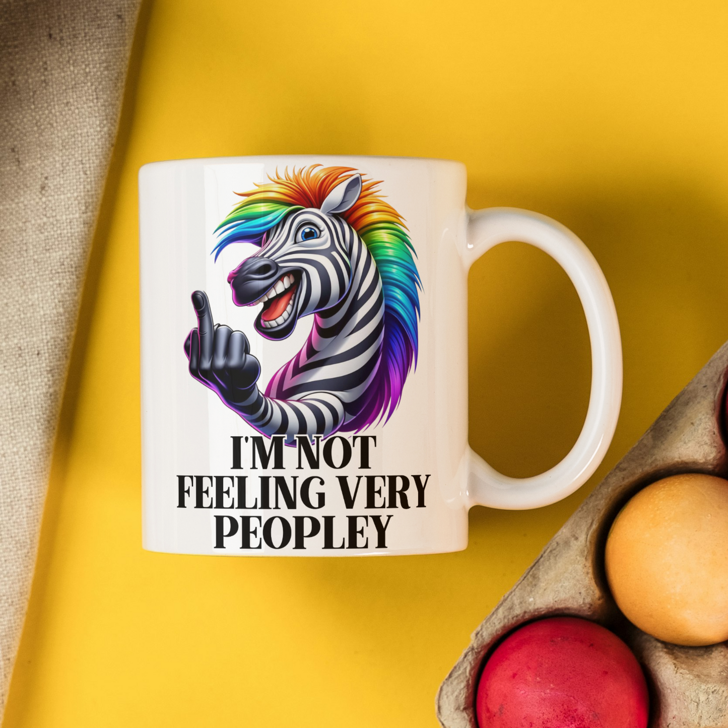 I'm not feeling Peopley Rude Zebra Coffee Mug