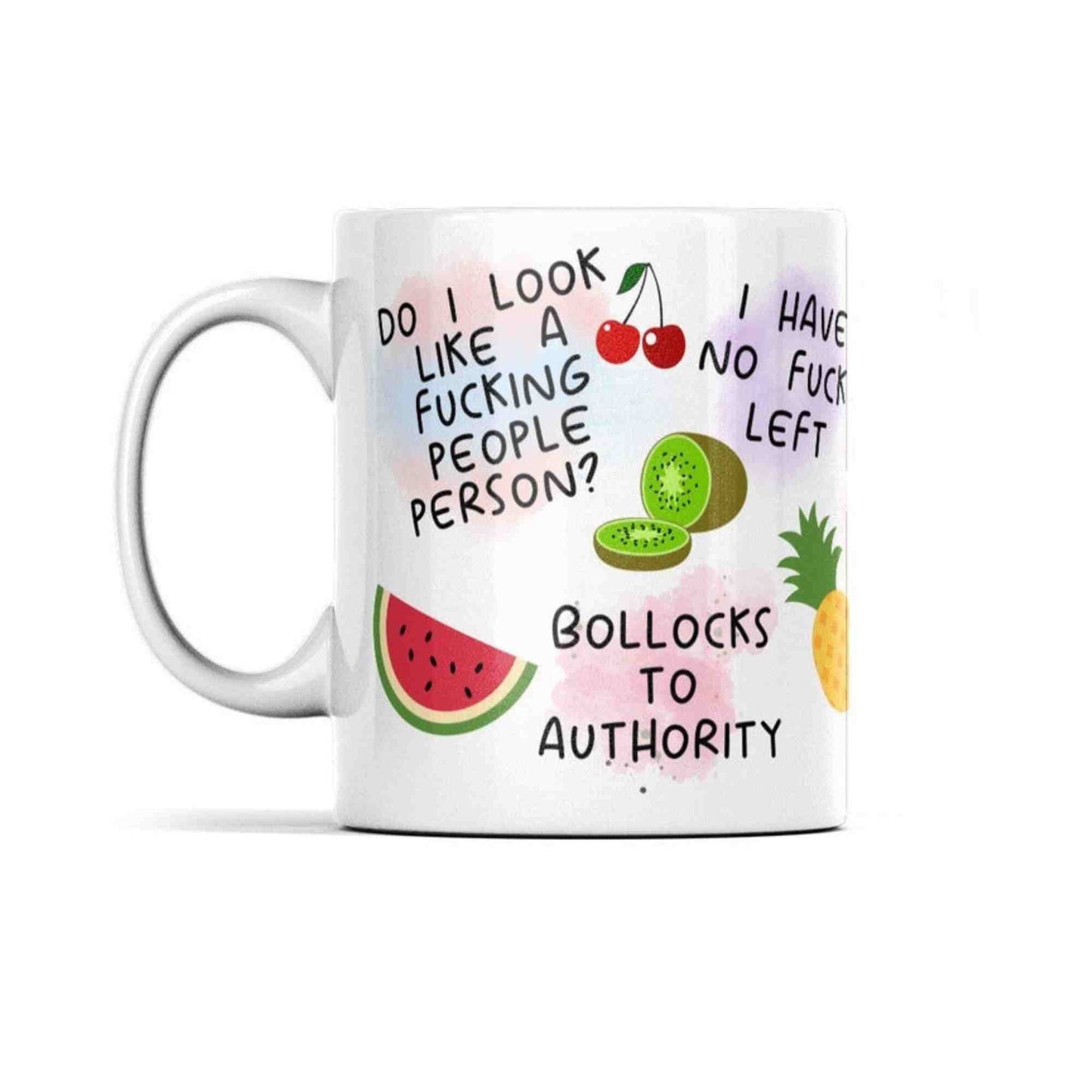 Sweary fruit mug 11oz white