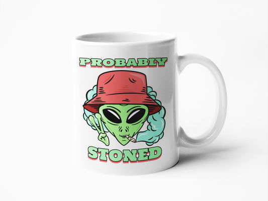 Probably stoned alien coffee mug