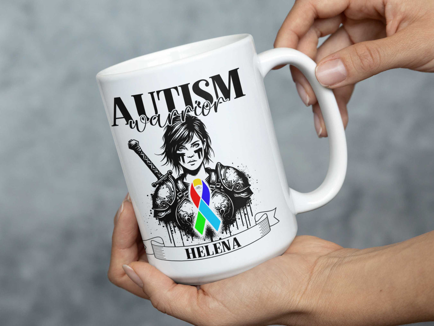 Autism asd Warrior Personalised Mug - A Heartfelt Christmas, Mother's Day, Birthday Gift for Mum, Daughter, Sister, Nan, Auntie & Friends, Celebrating Strength and Awareness