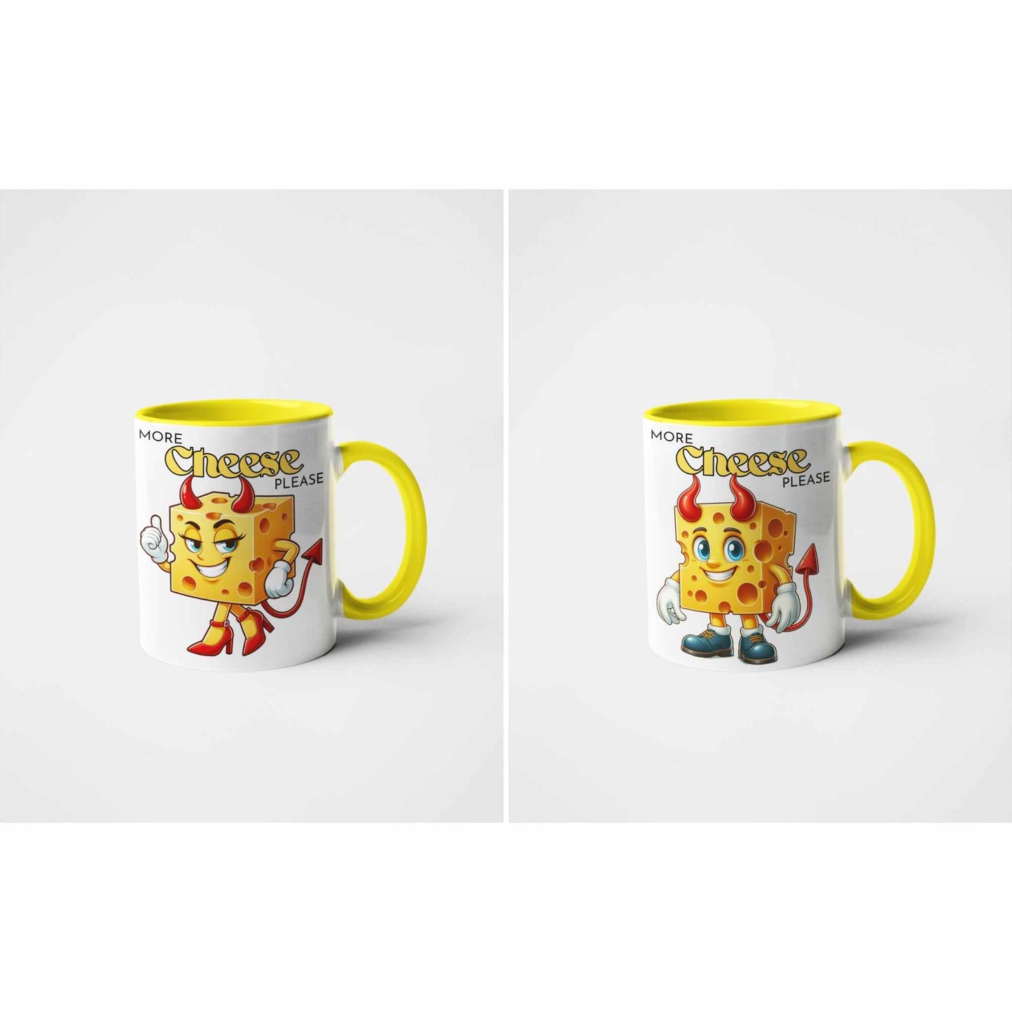 More Cheese Please Funny Devil Cheese Mug β Quirky Gift for Boyfriend, Girlfriend, Brother, Sister, Secret Santa, Office Humour, Birthday, Christmas