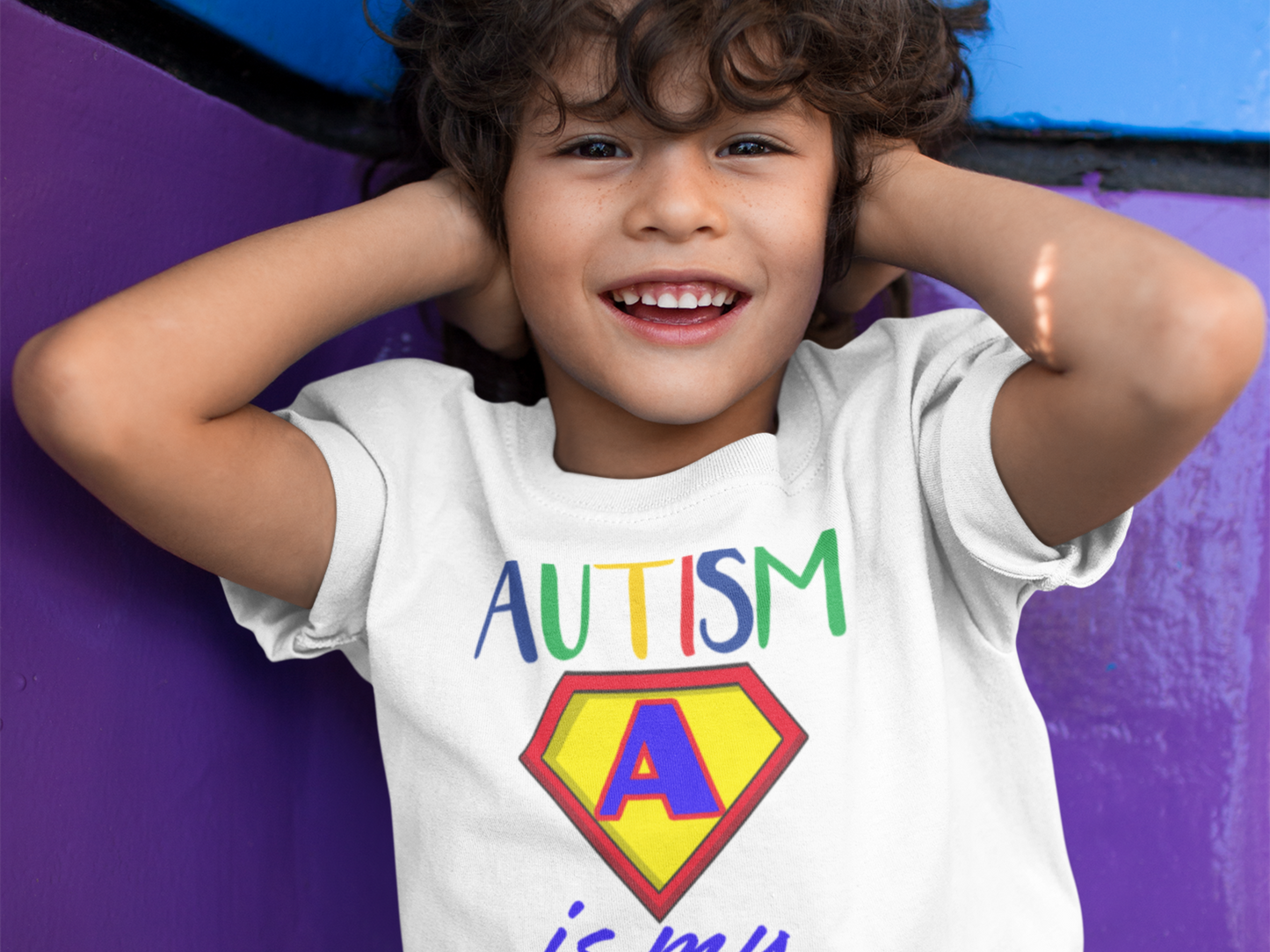 Autism is my superpower children's organic t-shirt ages 3-14