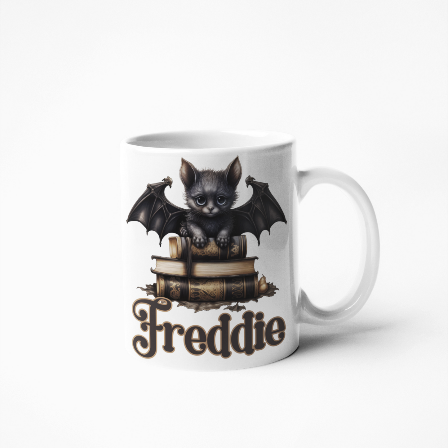 Cat-bat Halloween witchy gothic personalised coffee mug