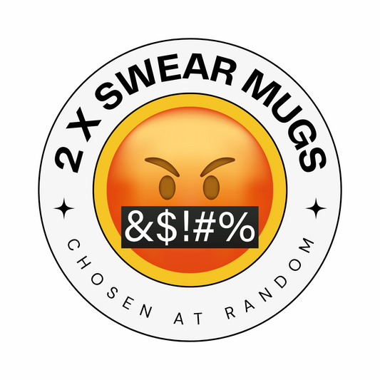 Mystery Swear Mugs 2-Pack | 11oz, Colourful Inner, Microwave & Dishwasher Safe - Perfect for Gifting