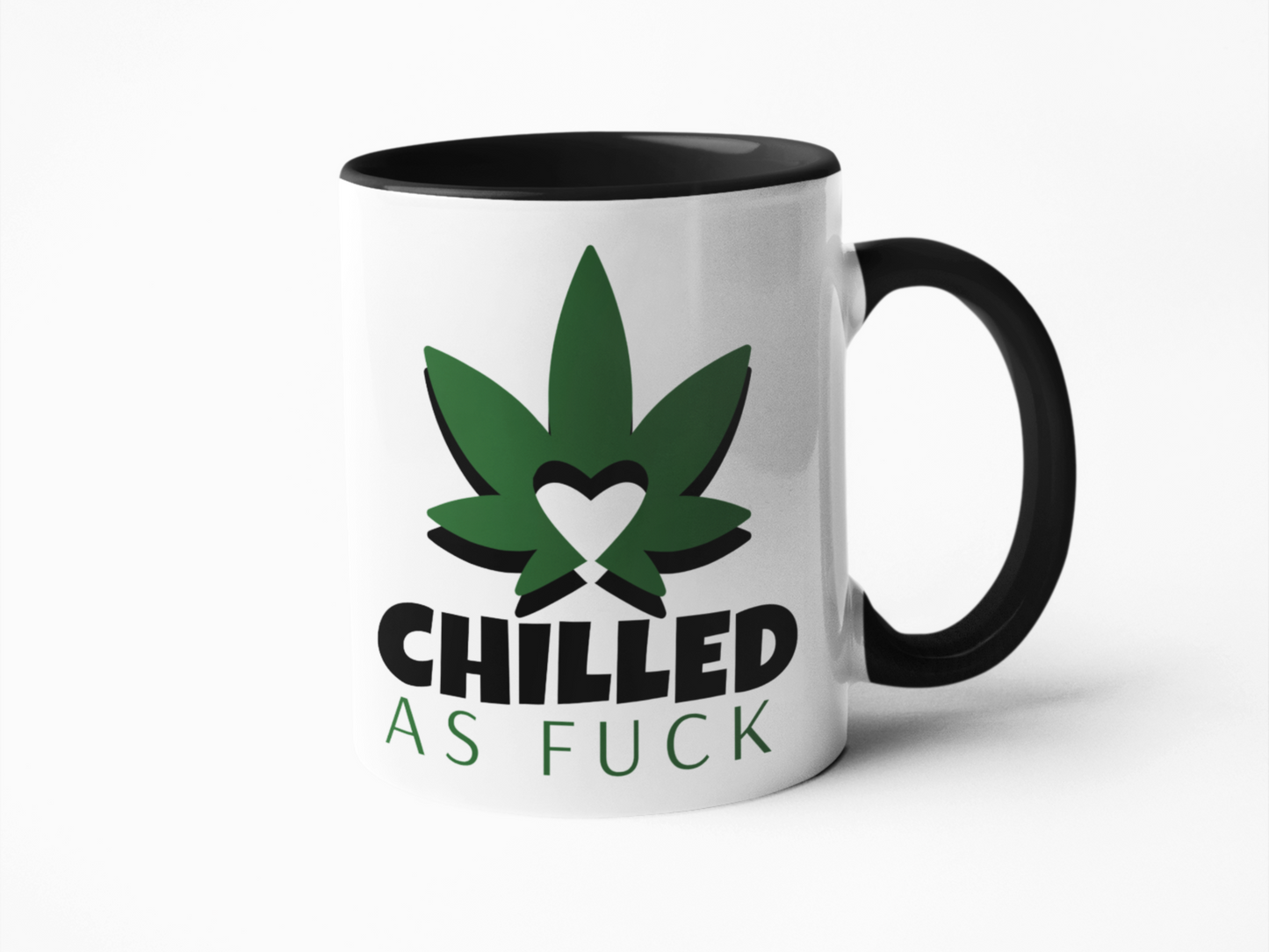 Chilled as fuck cannabis leaf coffee mug