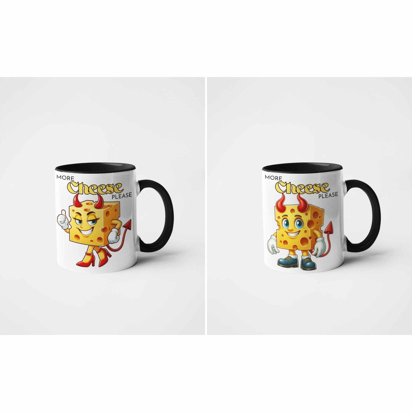 More Cheese Please Funny Devil Cheese Mug β Quirky Gift for Boyfriend, Girlfriend, Brother, Sister, Secret Santa, Office Humour, Birthday, Christmas
