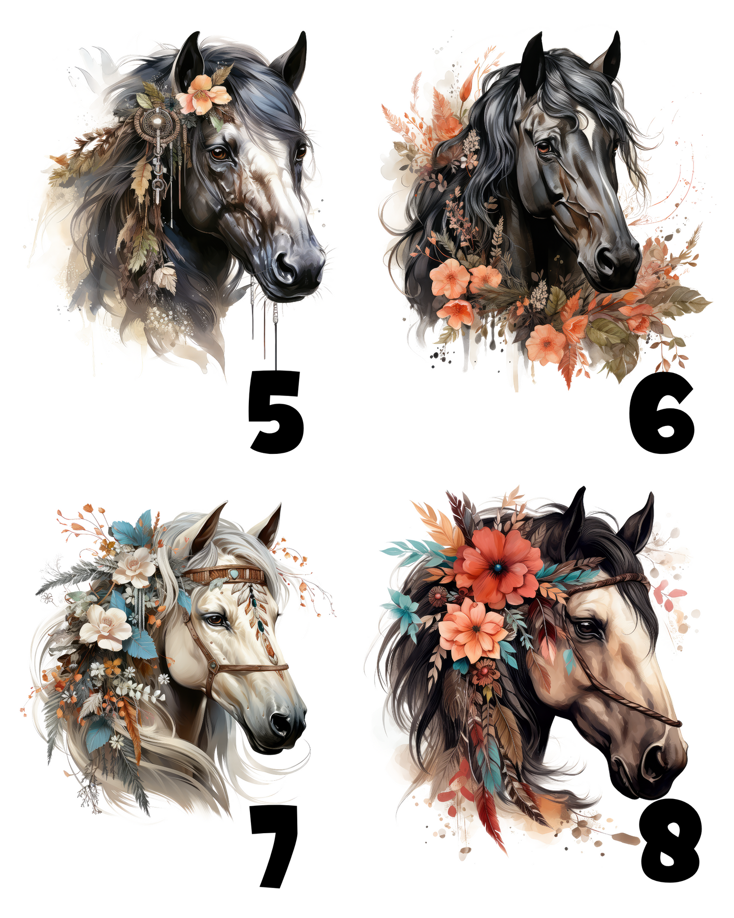 Horse lover gift 10 horses choice personalised mug