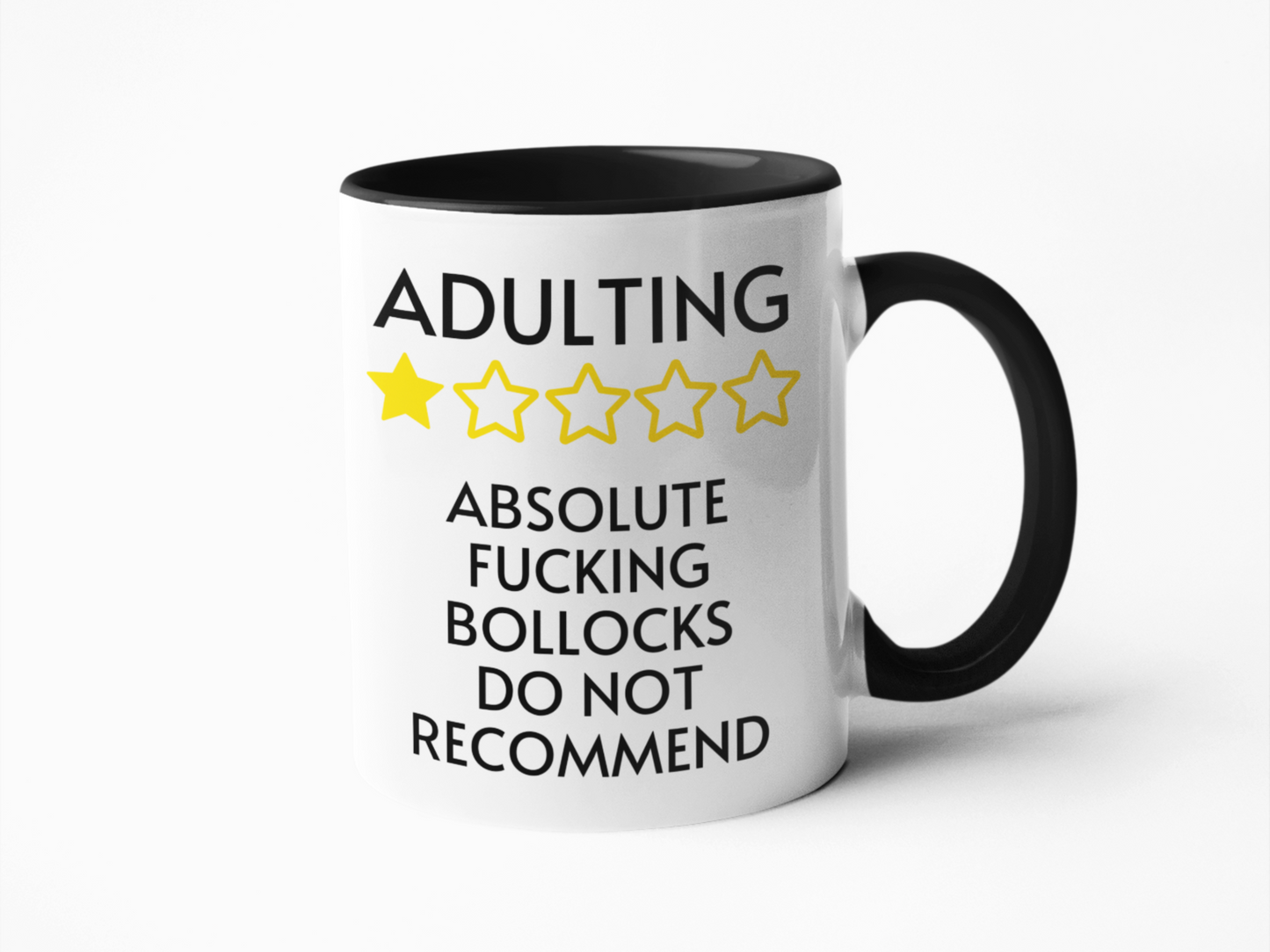 Adulting Absolute F-ing Bollocks Do Not Recommend - Funny Rude Coffee Mug for Birthday, Christmas, Humorous Gifts