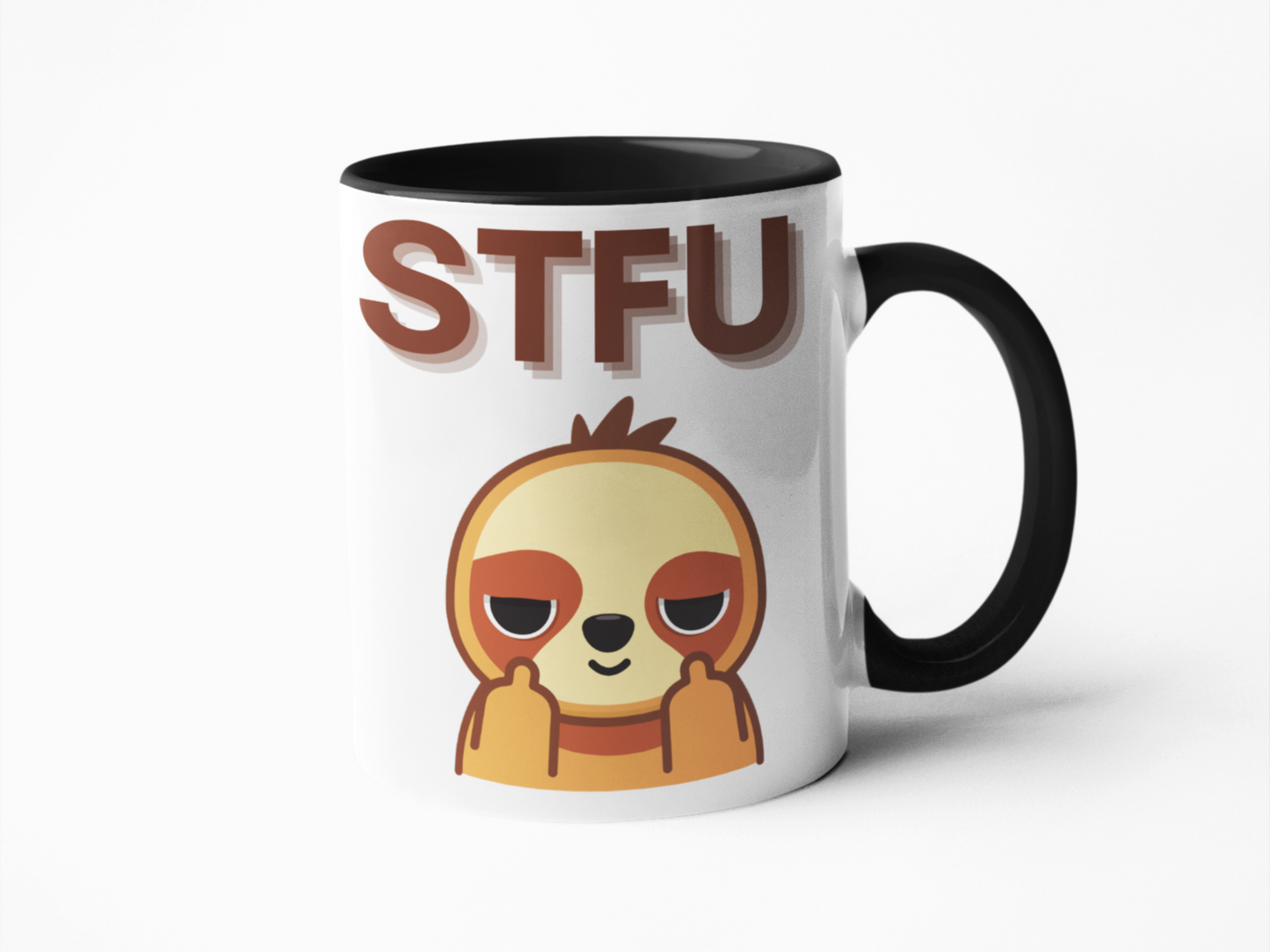 STFU sloth coffee mug