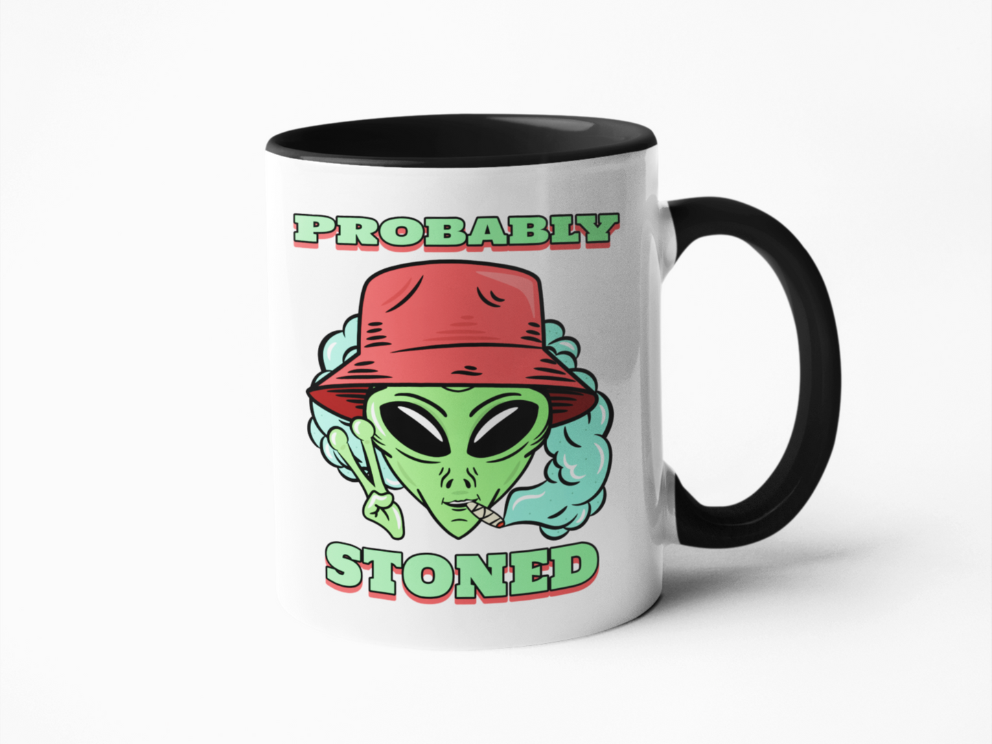 Probably stoned alien coffee mug