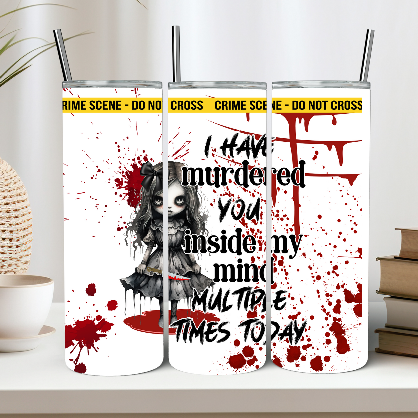 Creepy Doll Murder in my mind 20oz insulated tumbler
