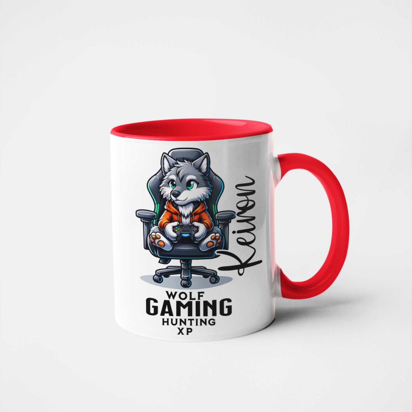 Gaming Wolf Mug or Tumbler โ Wolf Gamer XP Design โ Perfect for Gamers, Birthdays, Milestone Celebrations & More