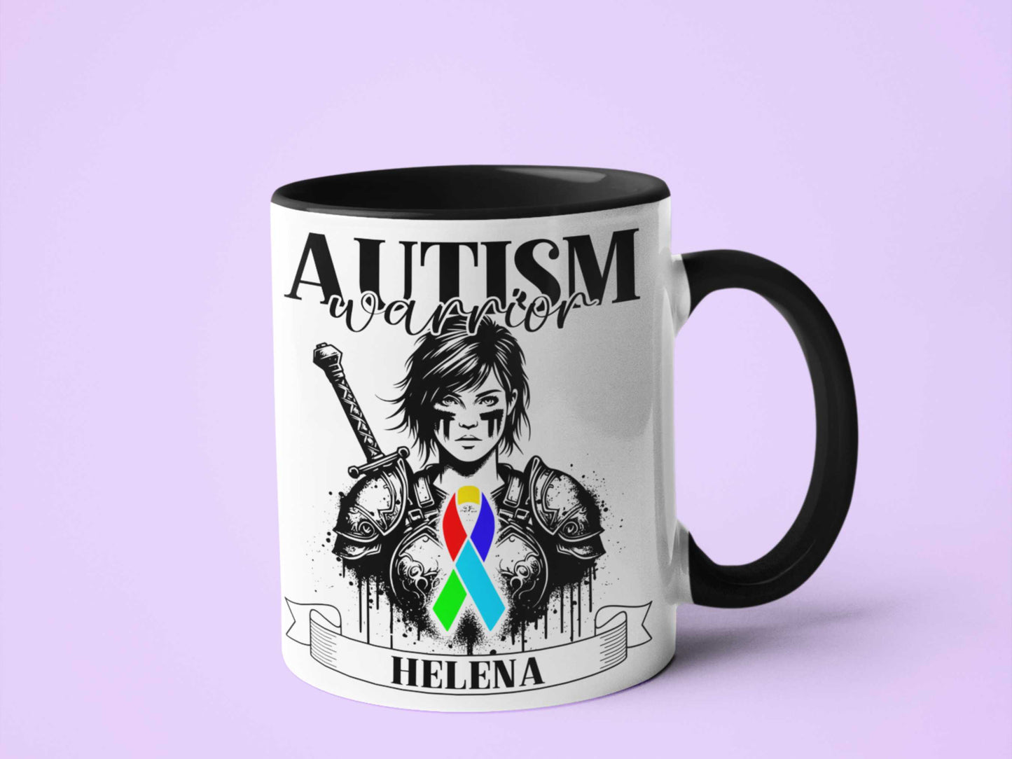 Autism asd Warrior Personalised Mug - A Heartfelt Christmas, Mother's Day, Birthday Gift for Mum, Daughter, Sister, Nan, Auntie & Friends, Celebrating Strength and Awareness