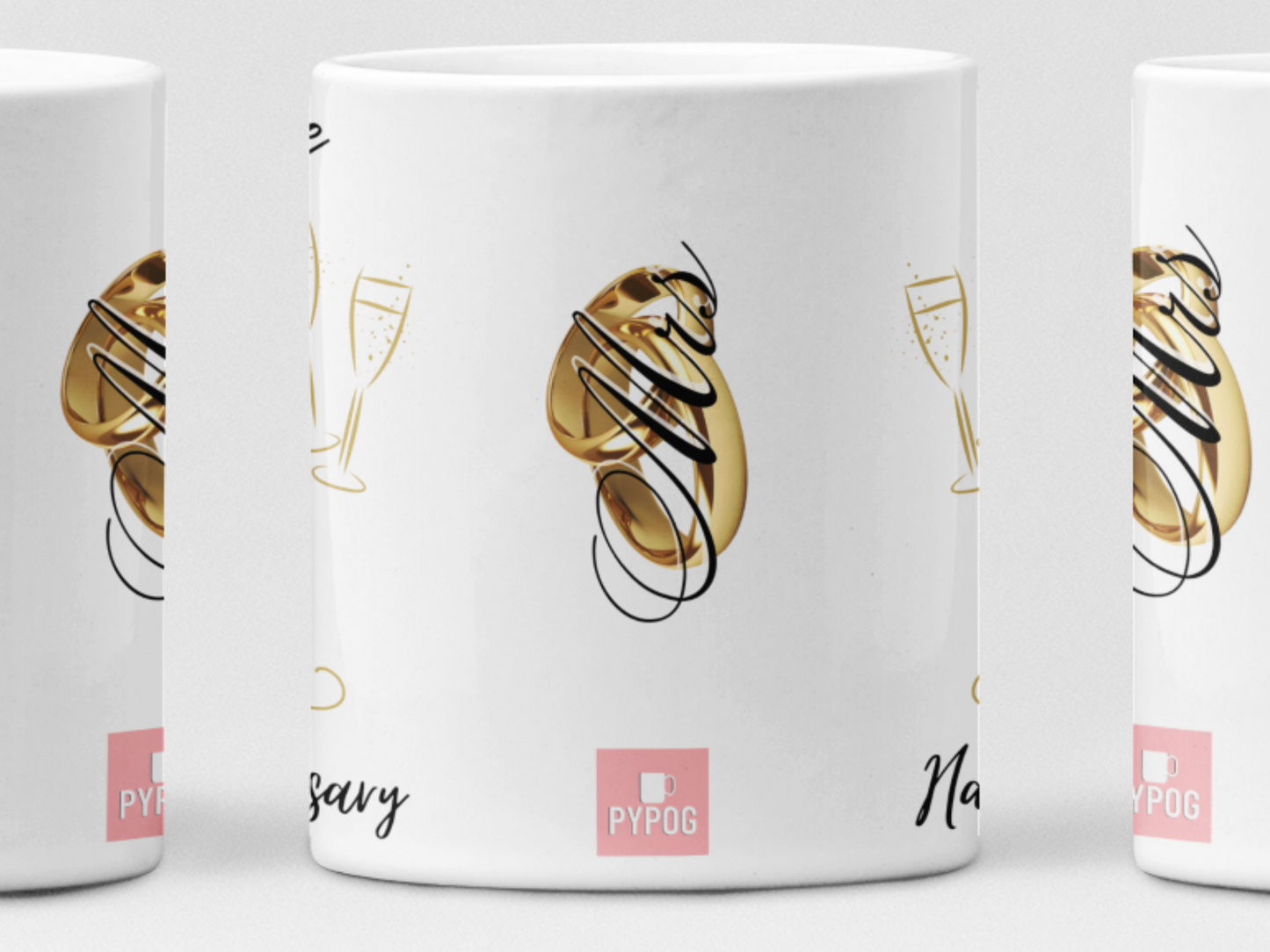 Custom photo anniversary pair of coffee mugs set