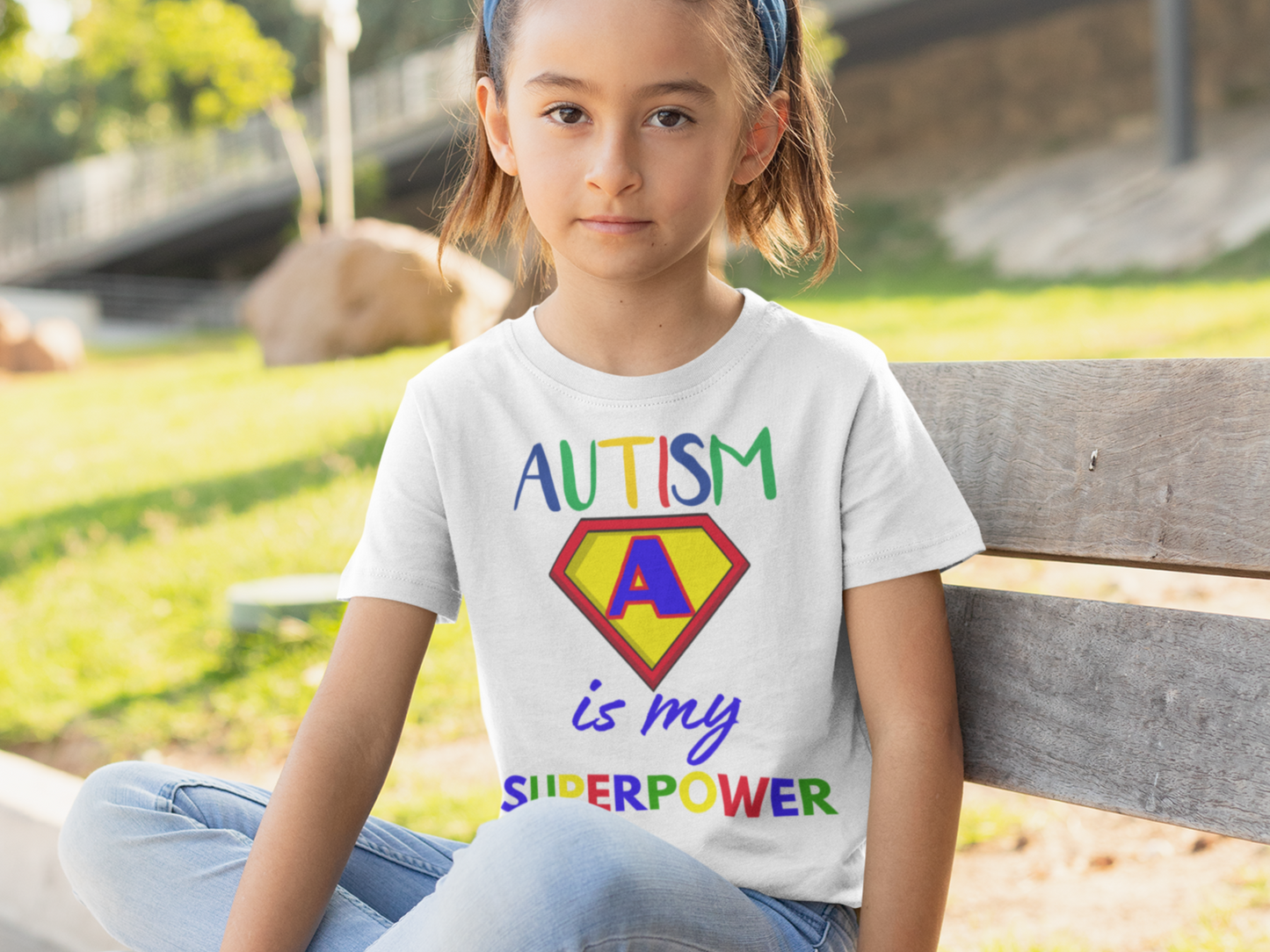 Autism is my superpower children's organic t-shirt ages 3-14
