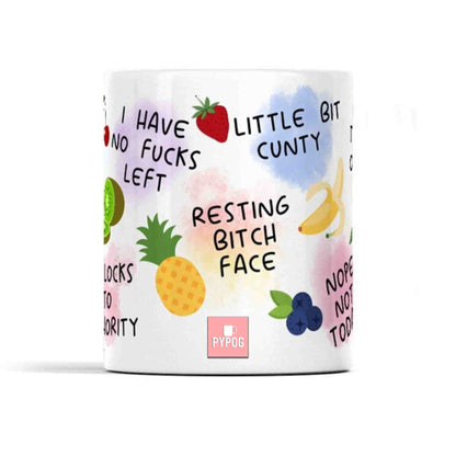 Sweary fruit mug 11oz white