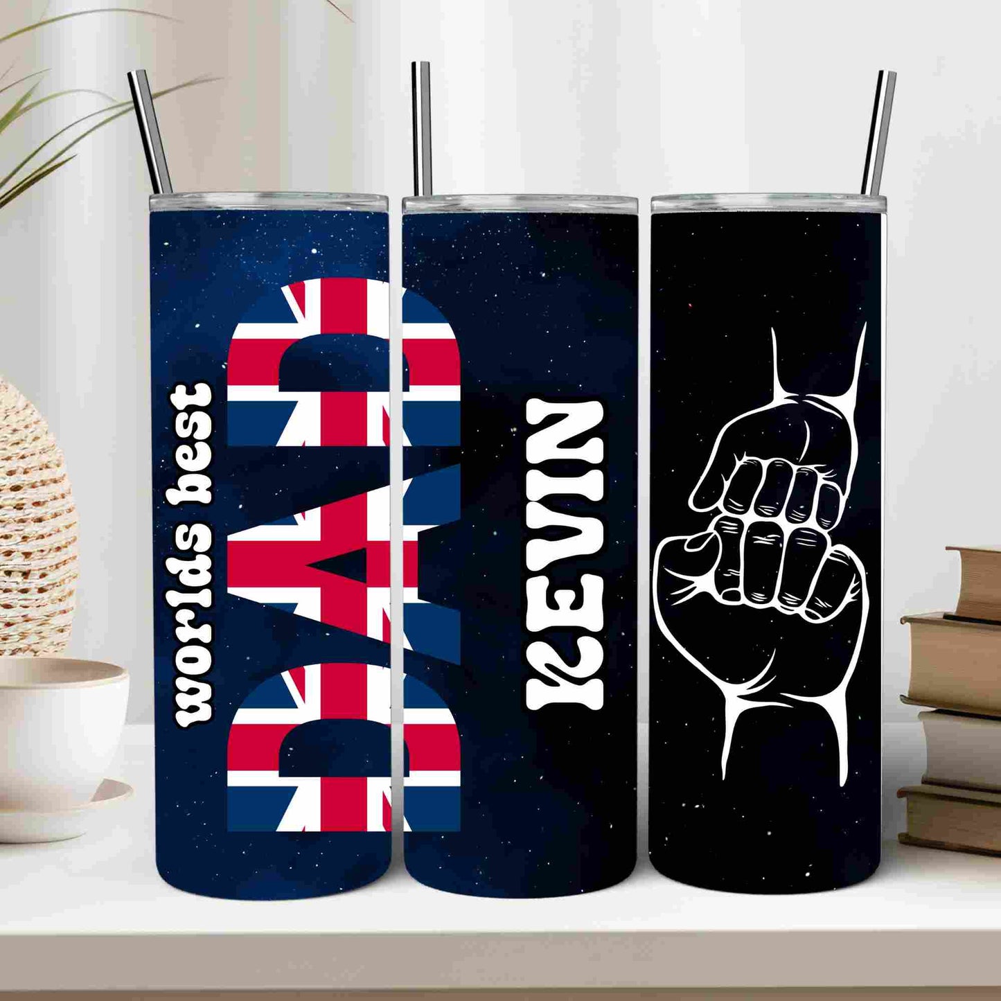 Best Dad Union Jack personalised 20oz insulated tumbler