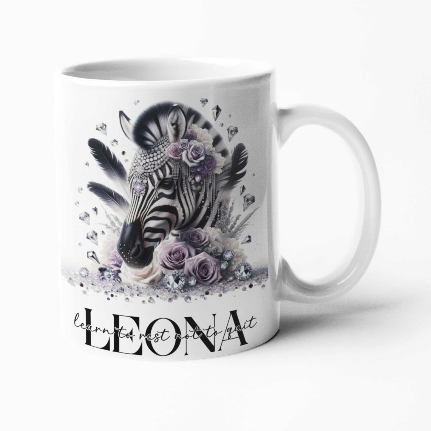 Chic Zebra & Floral Drinkware Set: Customisable Mugs in 11oz/15oz, 20oz Insulated Tumblers, Designer Coasters - Stylish Gifts for Nature Lovers