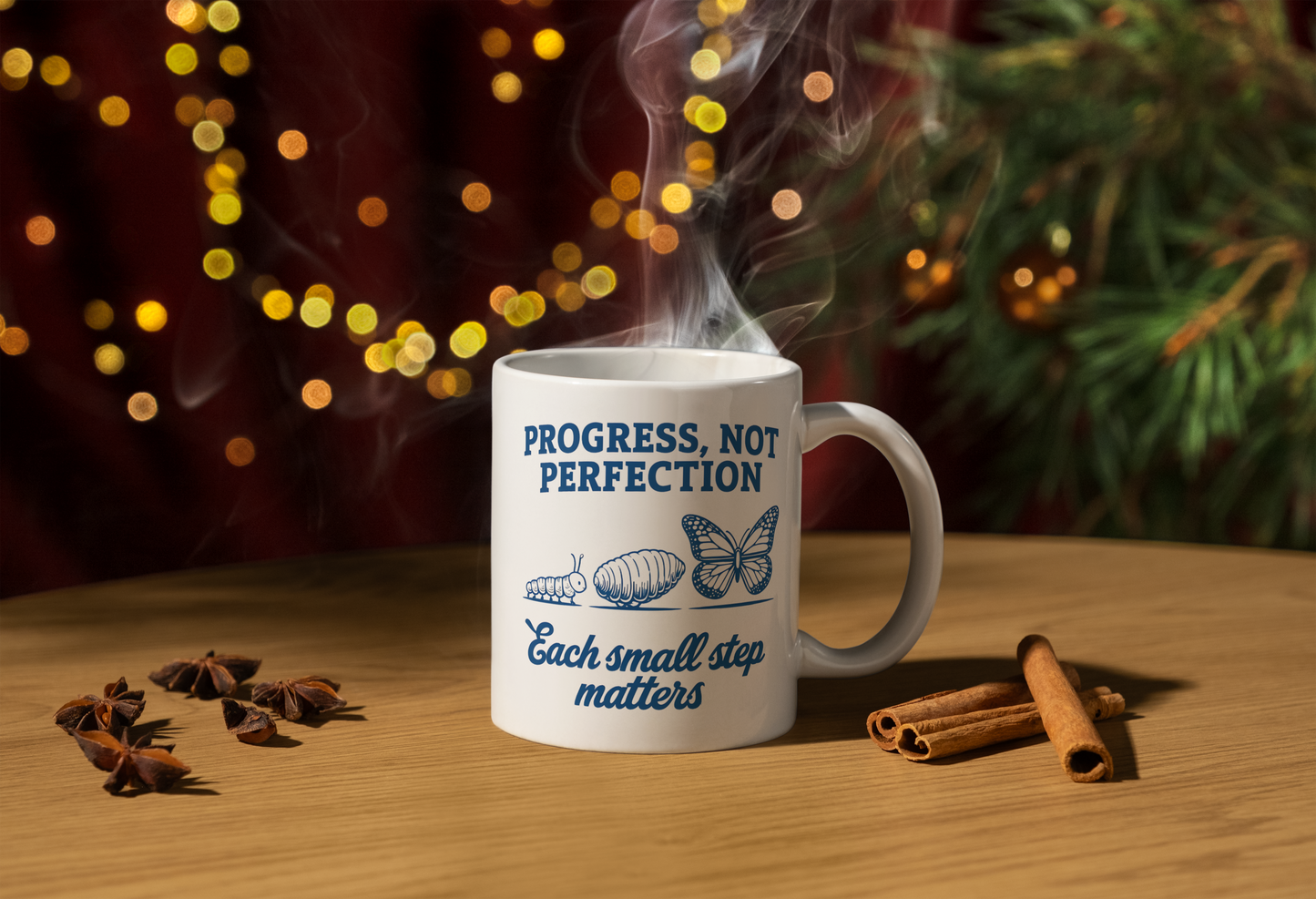 Progress Not Perfection Mug - Mental Health Gift - Inspirational Coffee Mug - Self Care Gift for Women - Positivity Mug - Motivational Gift for Anxiety and Depression