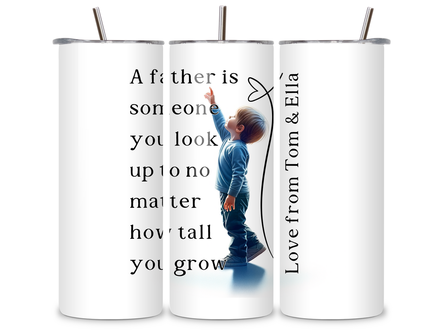 A Father is Someone You Look Up To" Personalised Mug – Ideal Father's Day Gift, Custom Dad Mug, Personalised Coffee Cup