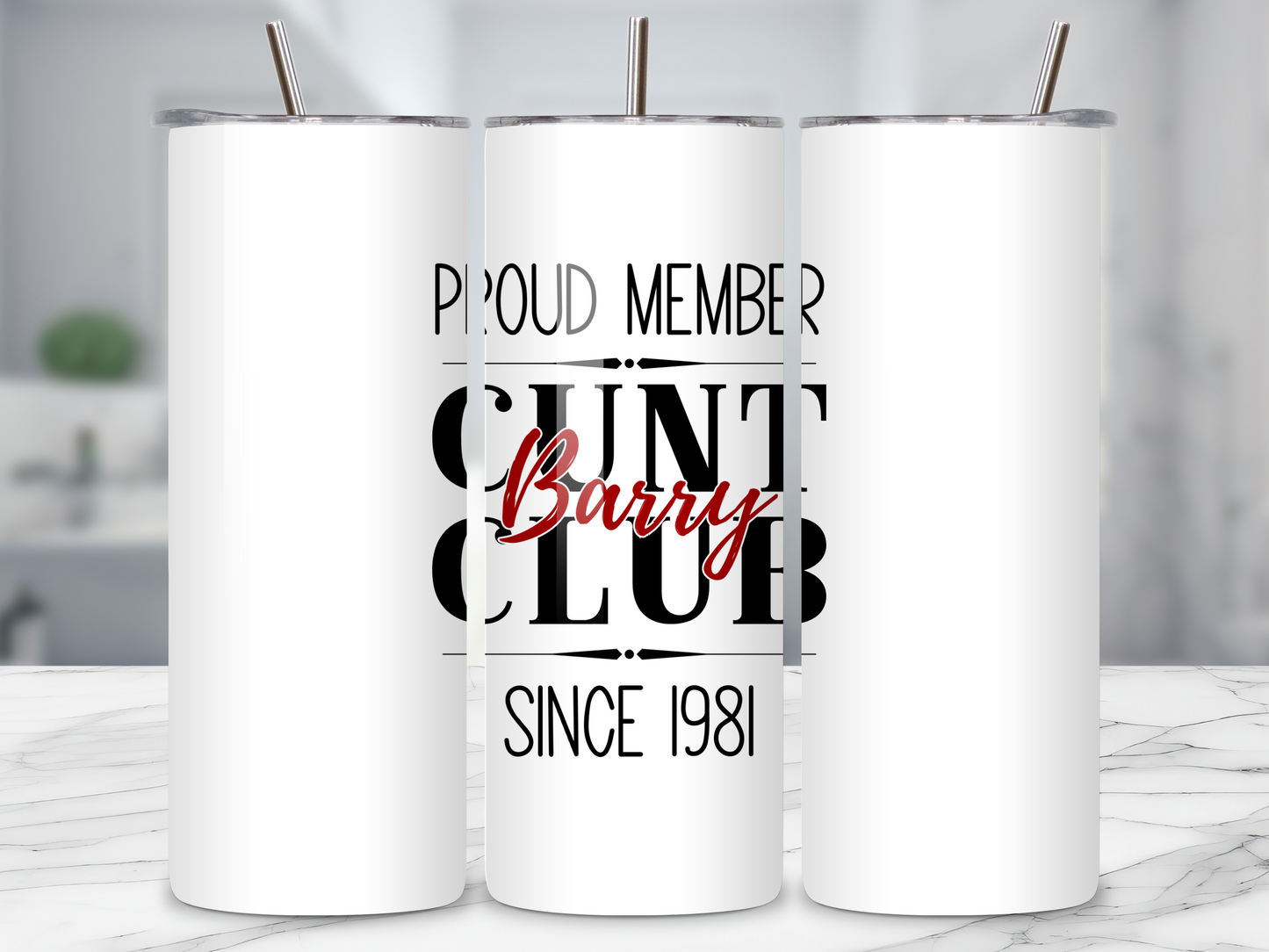 cunt club mug tumbler personalise with any name in a variety of colours and sizes