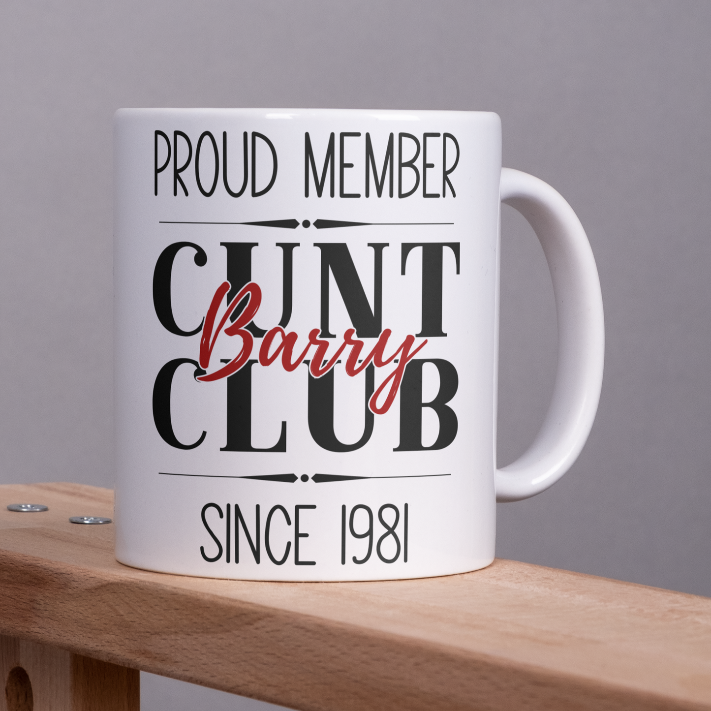 cunt club mug personalise with any name in a variety of colours and sizes