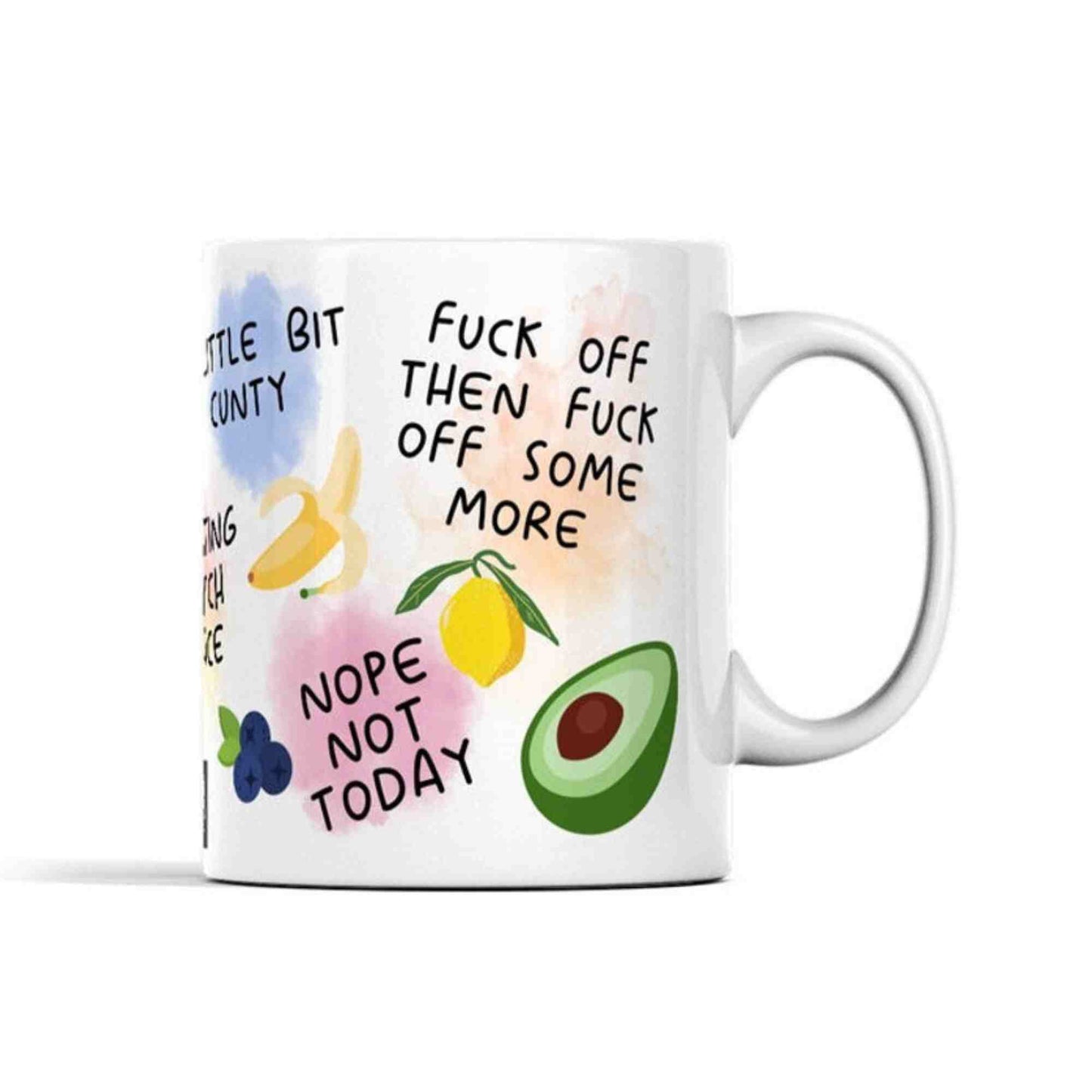 Sweary fruit mug 11oz white