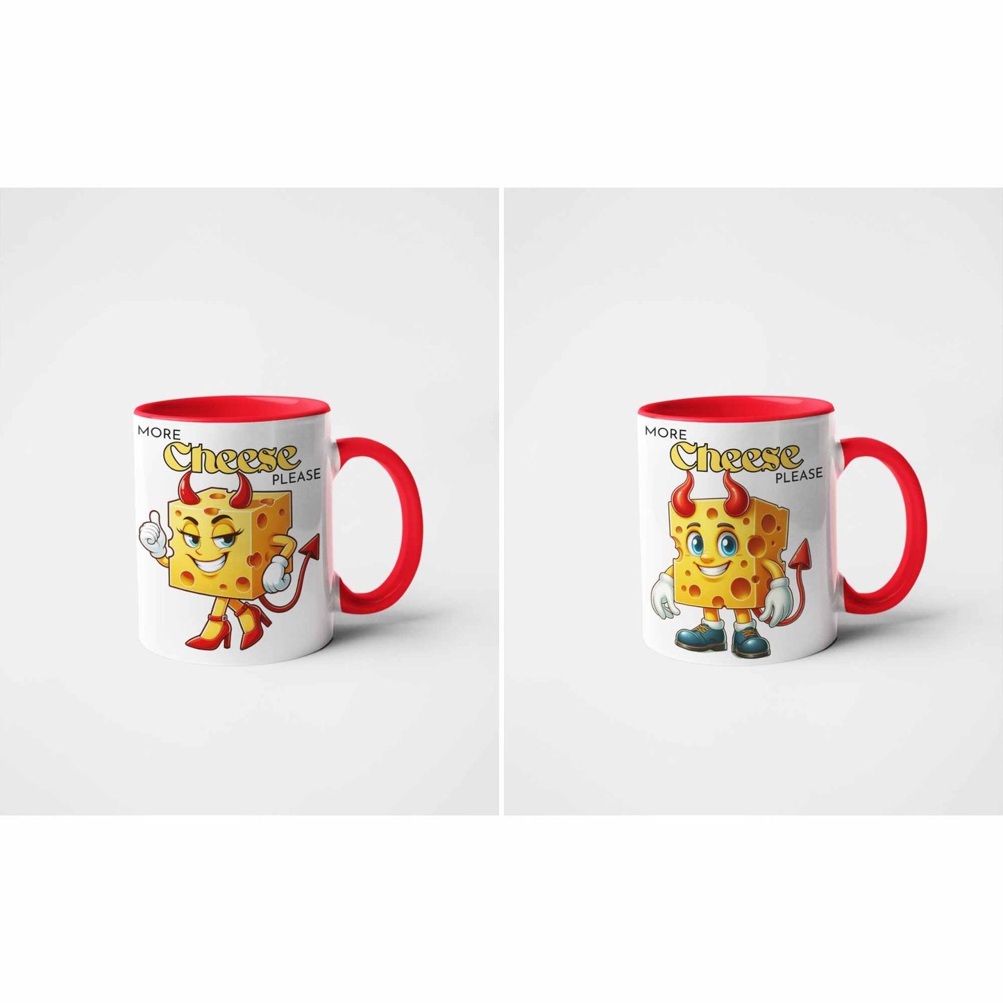 More Cheese Please Funny Devil Cheese Mug β Quirky Gift for Boyfriend, Girlfriend, Brother, Sister, Secret Santa, Office Humour, Birthday, Christmas