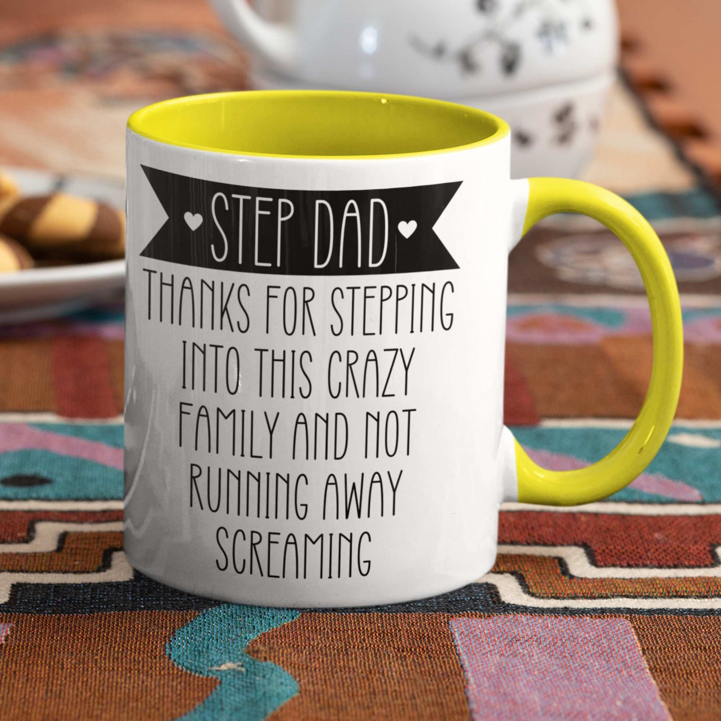 Step Dad Thanks for Stepping Into This Crazy Family Mug - Funny Stepdad Gift, Father's Day Mug, Stepfather Appreciation Gift