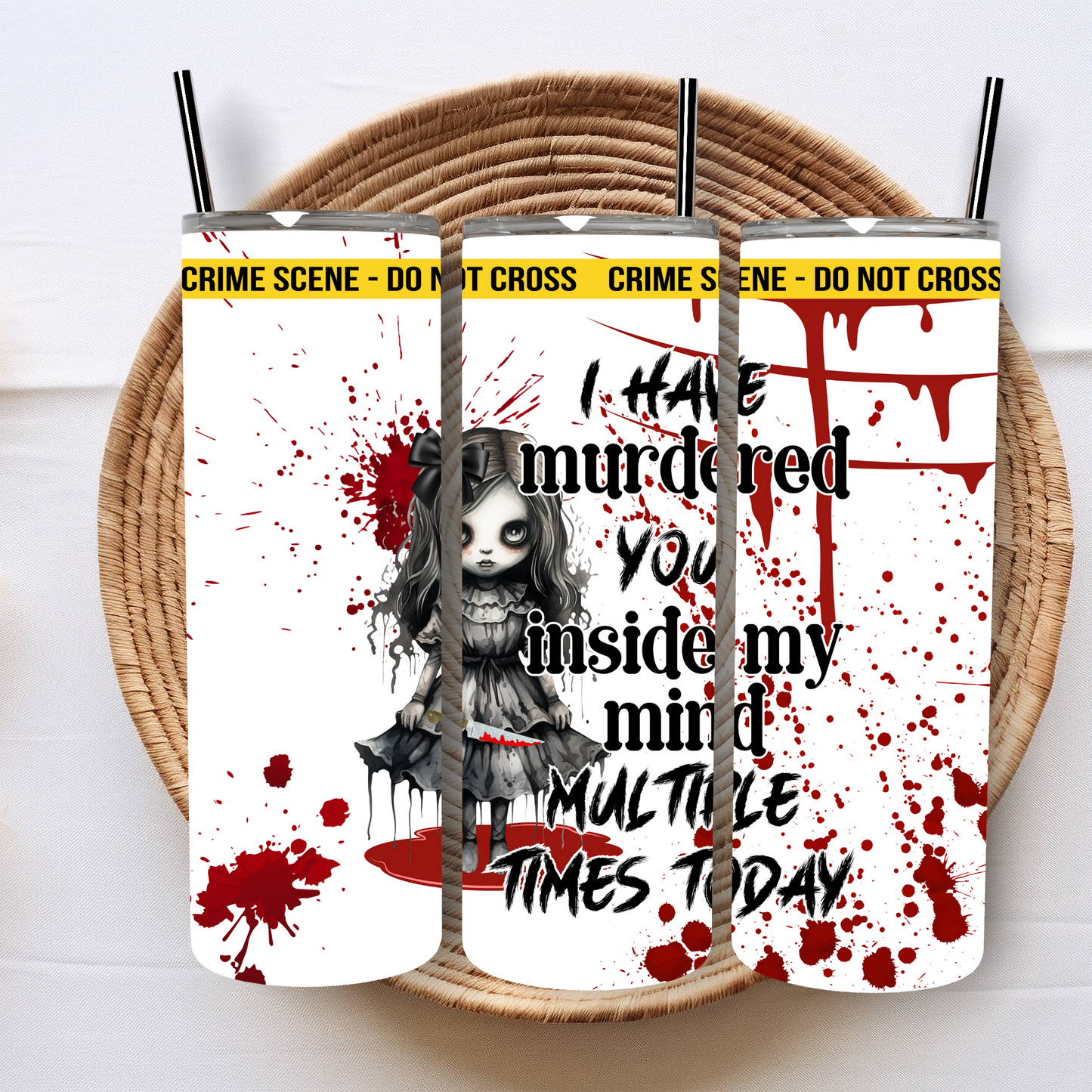 Creepy Doll Murder in my mind 20oz insulated tumbler
