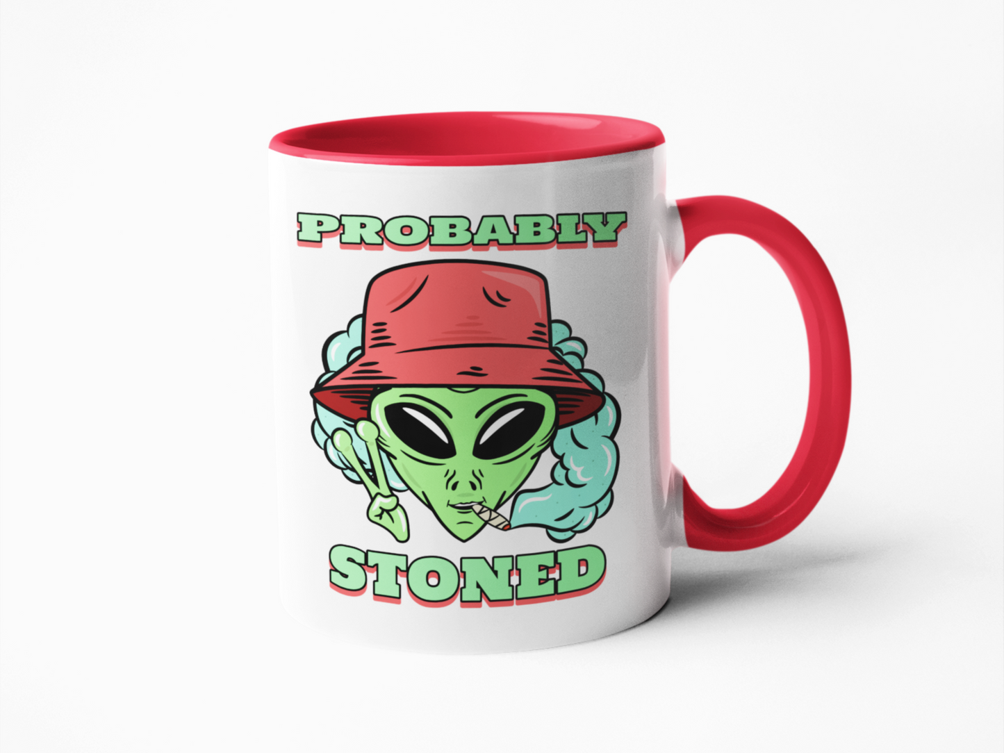 Probably stoned alien coffee mug
