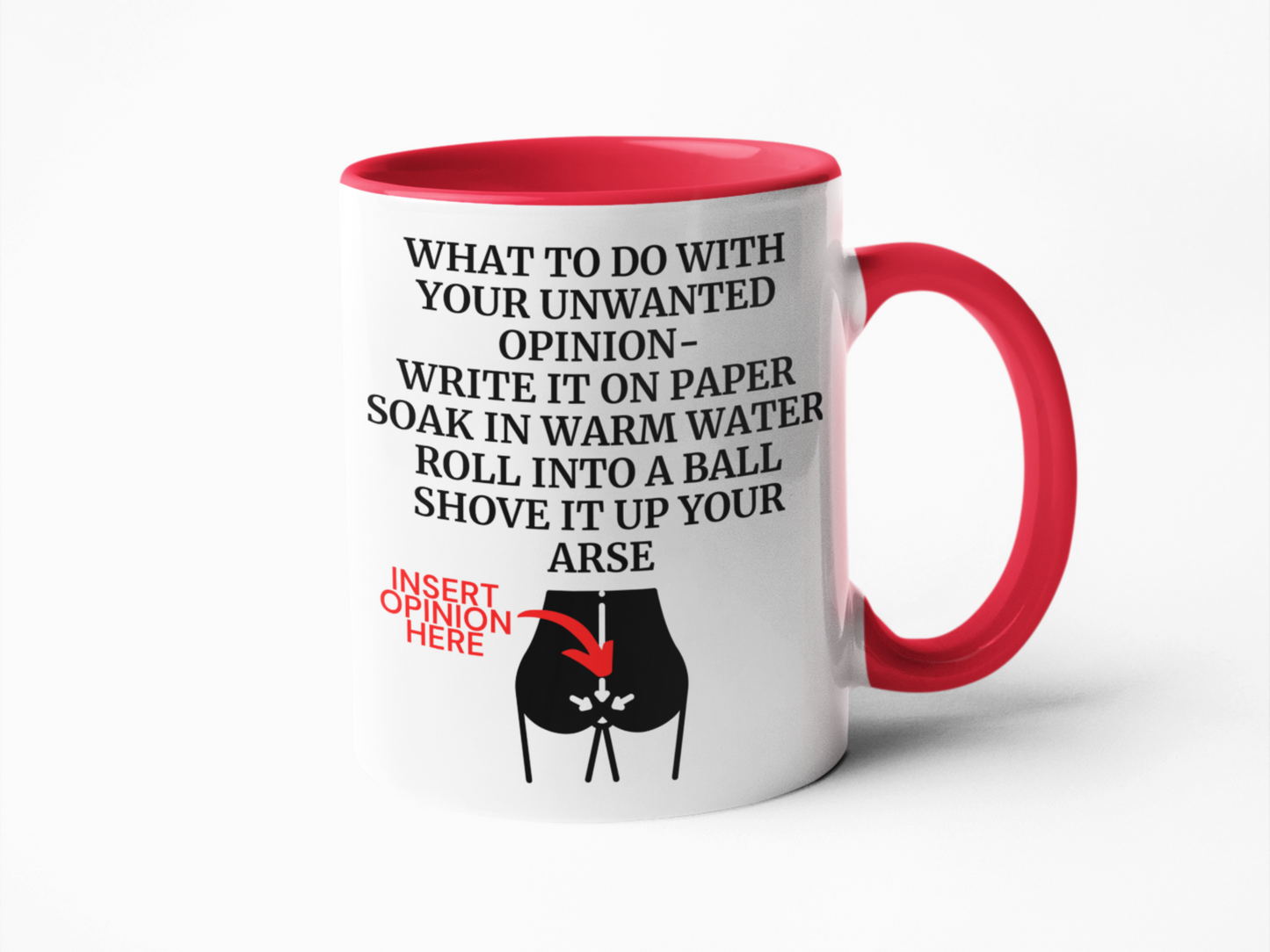 What to do with your opinion funny coffee mug