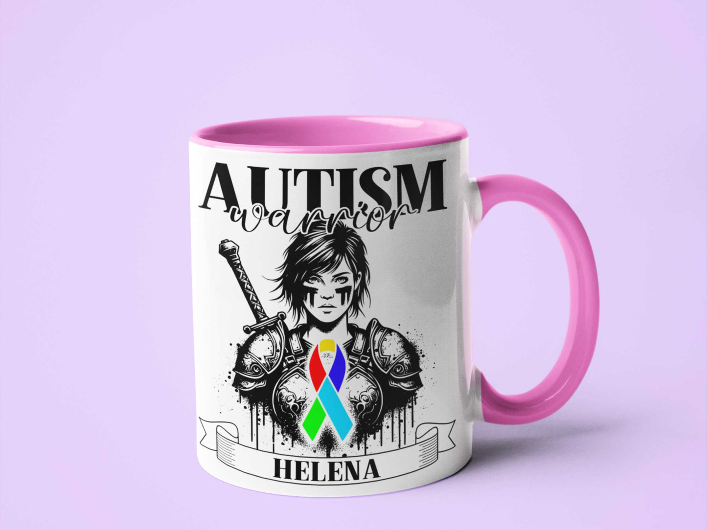 Autism asd Warrior Personalised Mug - A Heartfelt Christmas, Mother's Day, Birthday Gift for Mum, Daughter, Sister, Nan, Auntie & Friends, Celebrating Strength and Awareness