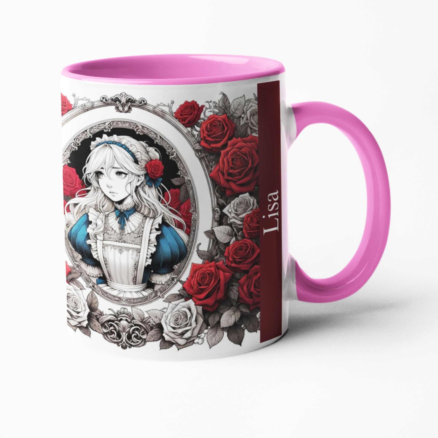 Alice in Wonderland Mug and Coaster, Personalised Mug, Personalised Coaster, Birthday Mug, Tea Cup, Gift for Friend, Gift for Her